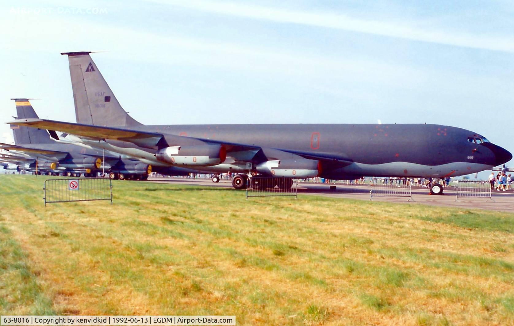 63-8016, 1963 Boeing KC-135A Stratotanker C/N 18633, At Boscombe Down, scanned from print.