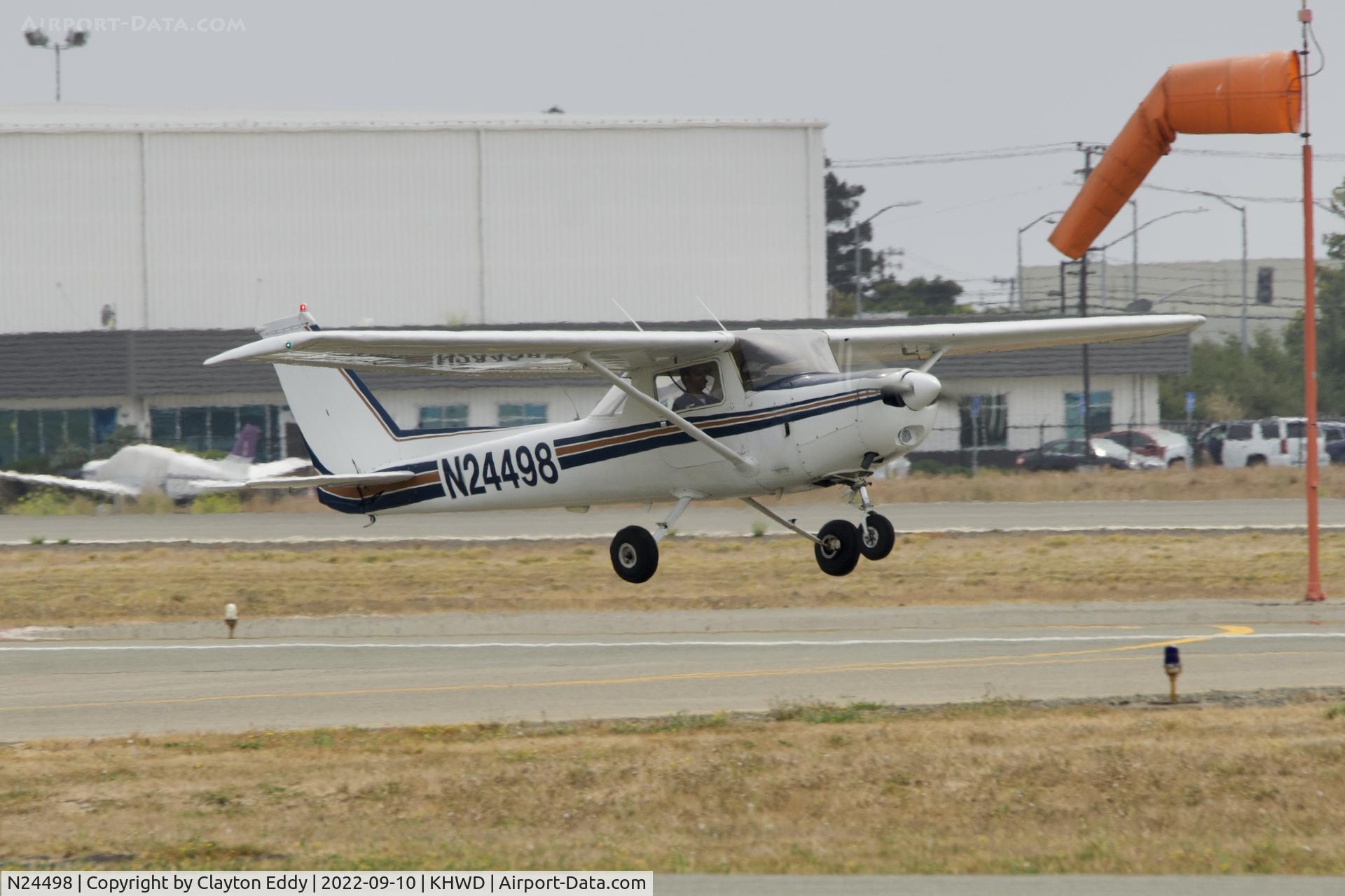 N24498, 1977 Cessna 152 C/N 15280290, Hayward airport in California 2022.