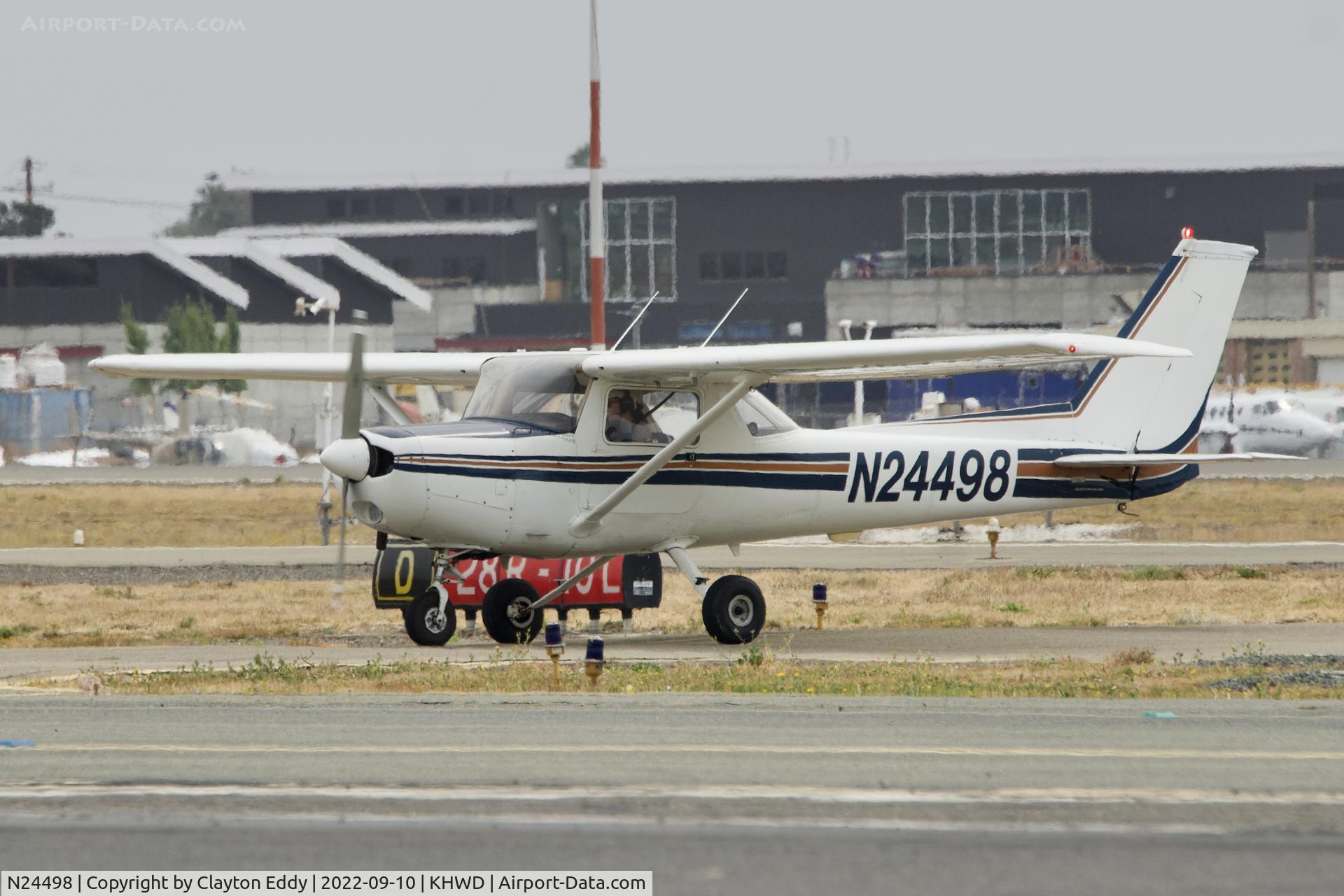 N24498, 1977 Cessna 152 C/N 15280290, Hayward airport in California 2022.