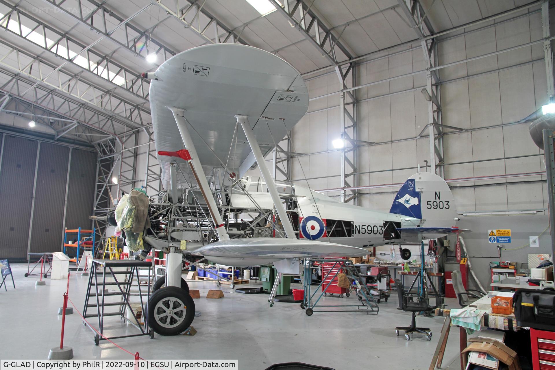G-GLAD, 1939 Gloster Gladiator Mk2 C/N G5/75751, N5903 (G-GLAD) 1939 Gloster Gladiator ll BoB Display Duxford