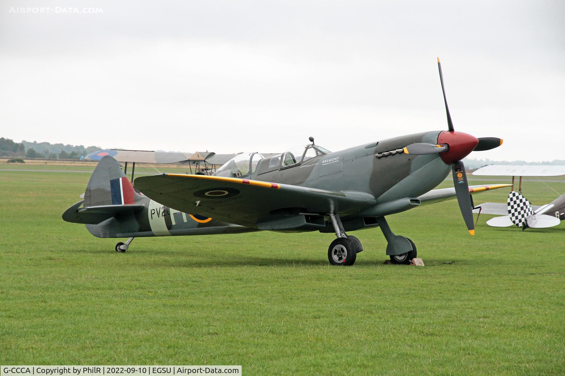 G-CCCA, 1944 Supermarine 509 Spitfire TR.IXc C/N CBAF.9590, PV202 (G-CCCA) VS Spitfire T9 BoB Display Duxford