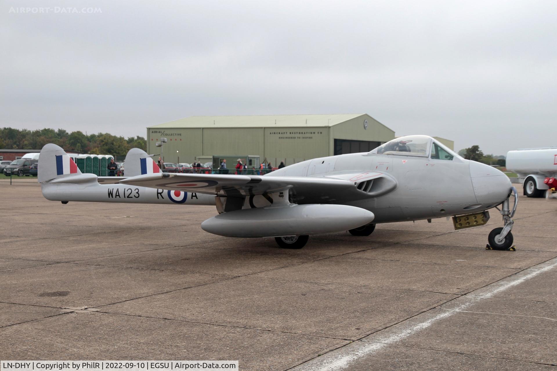 LN-DHY, 1952 De Havilland (FFA) DH-100 Vampire FB6 C/N 705, WA123 (J-1196, LN-DHY) 1952 DH100 Vampire FB52 BoB Display Duxford
