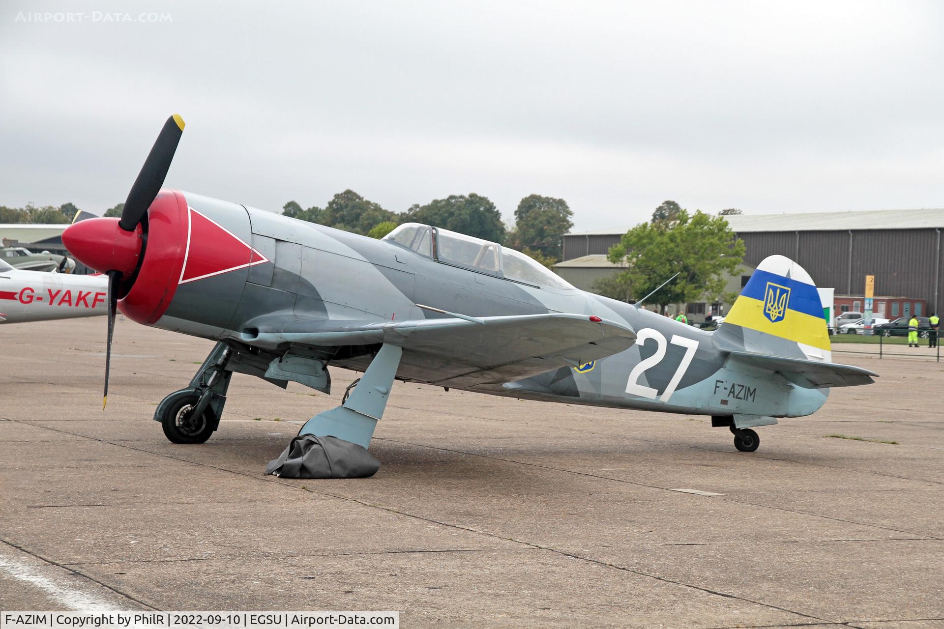 F-AZIM, Yakovlev Yak-3UTI-PW C/N 9/04623, White 27 (F-AZIM) 1995 Yakovlev Yak-3UTI Romanian Replica BoB Display Duxford