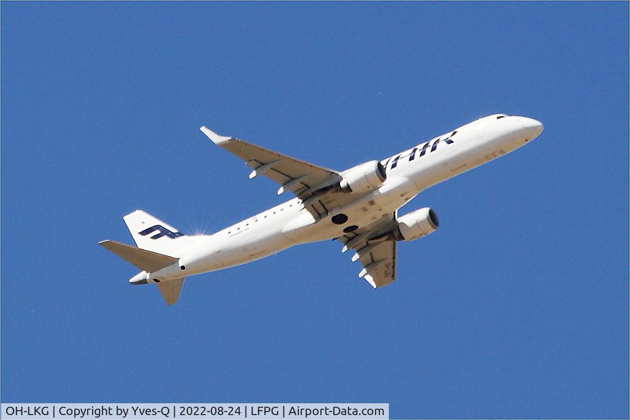 OH-LKG, 2007 Embraer 190LR (ERJ-190-100LR) C/N 19000079, Embraer 190LR, Climbing from rwy 09R, Roissy Charles De Gaulle airport (LFPG-CDG)
