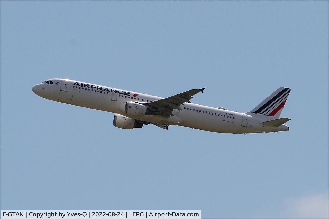 F-GTAK, 2001 Airbus A321-211 C/N 1658, Airbus A321-211, Take off rwy 08L, Roissy Charles De Gaulle airport (LFPG-CDG)