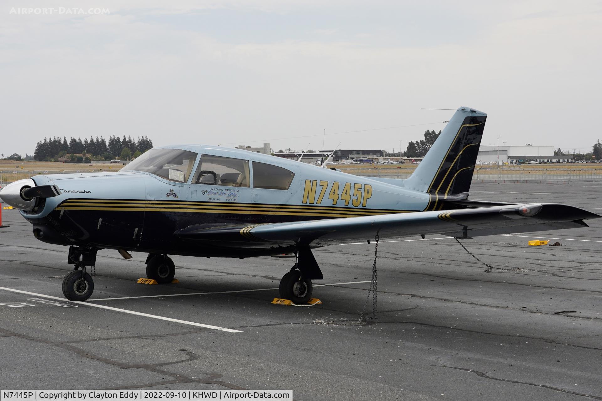 N7445P, 1961 Piper PA-24 Comanche C/N 24-2634, Hayward airport in Califonia 2022.