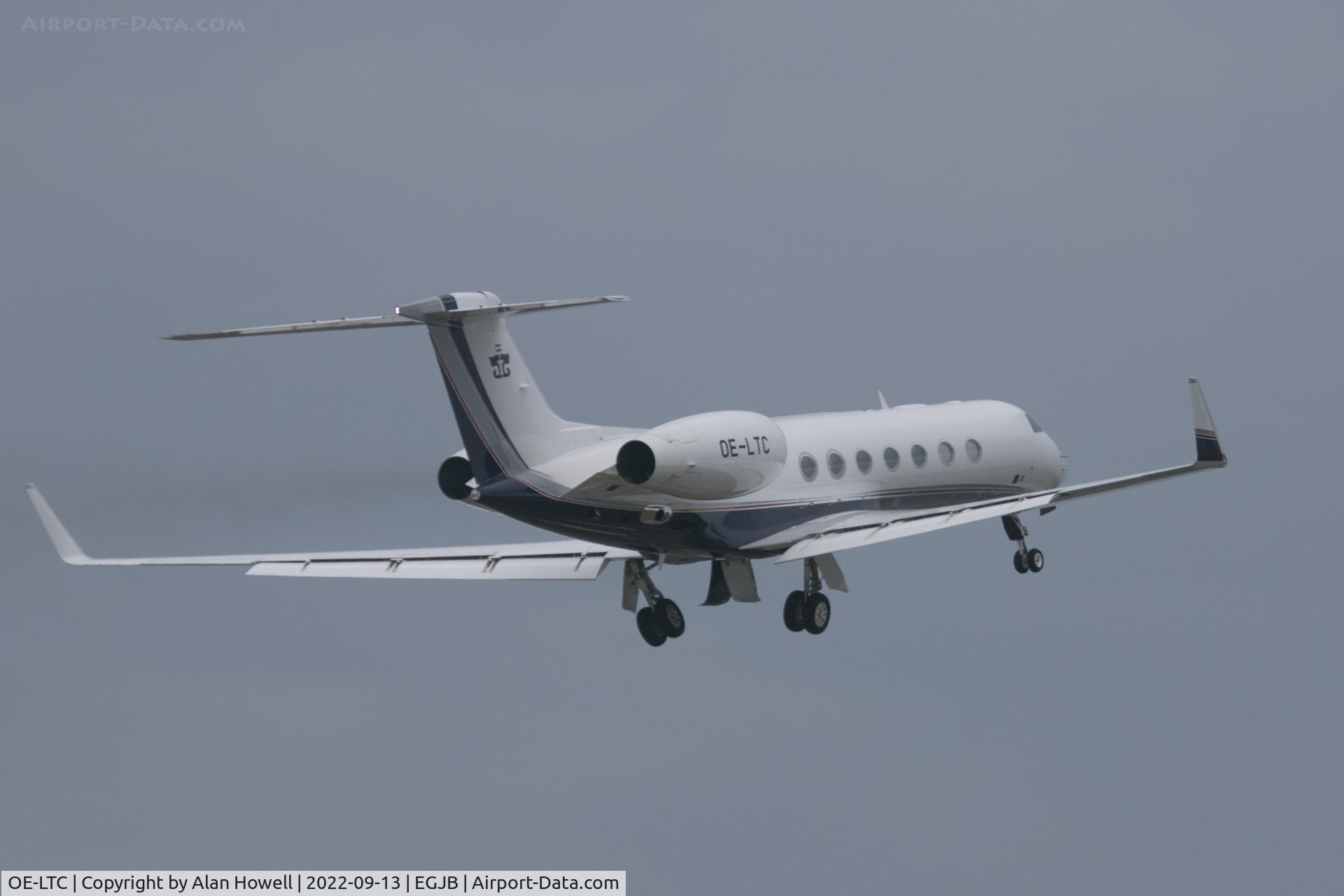 OE-LTC, 2013 Gulfstream Aerospace GV-SP (G550) C/N 5452, Departing Guernsey