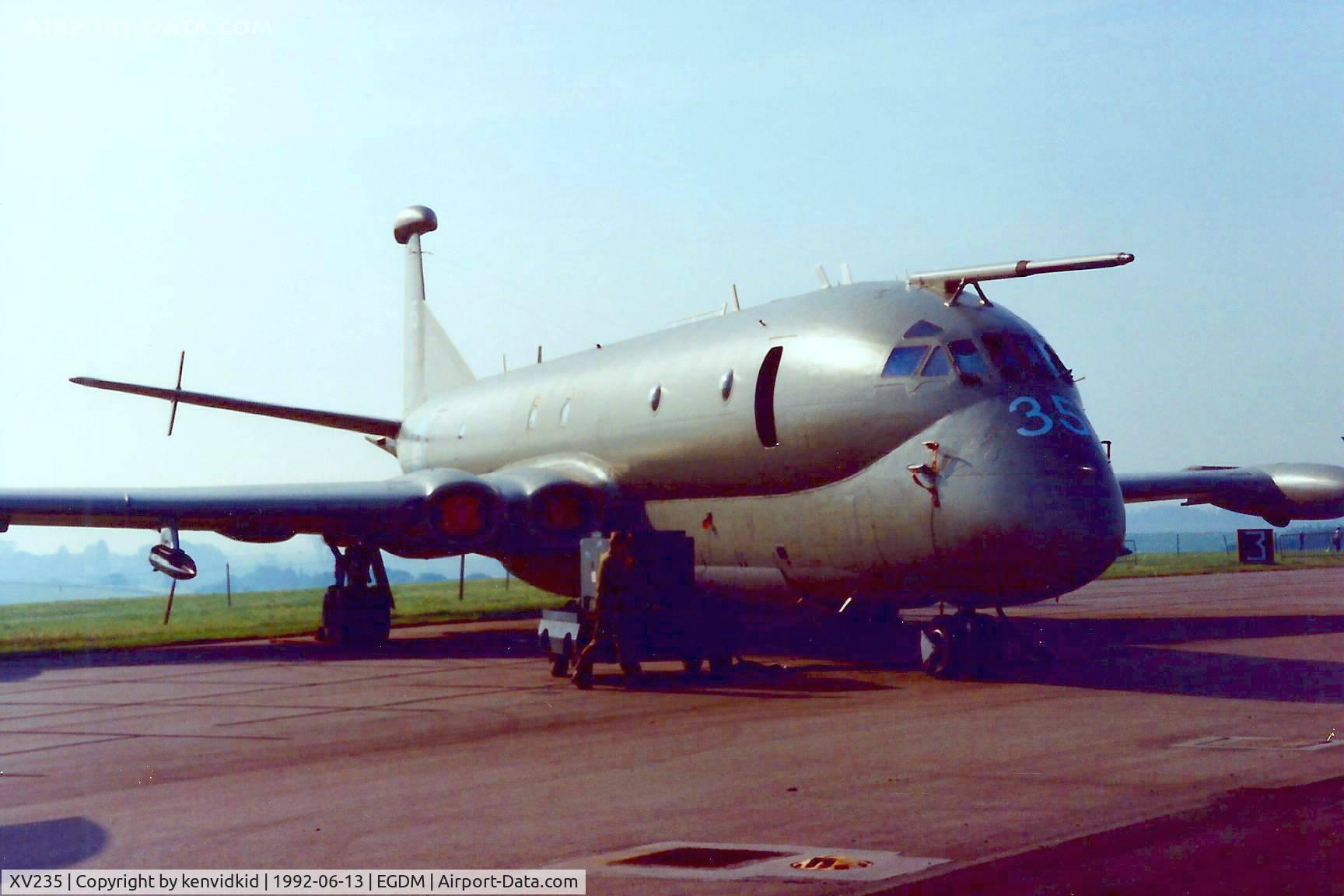 XV235, Hawker Siddeley Nimrod MR.2 C/N 8010, At Boscombe Down, scanned from print.