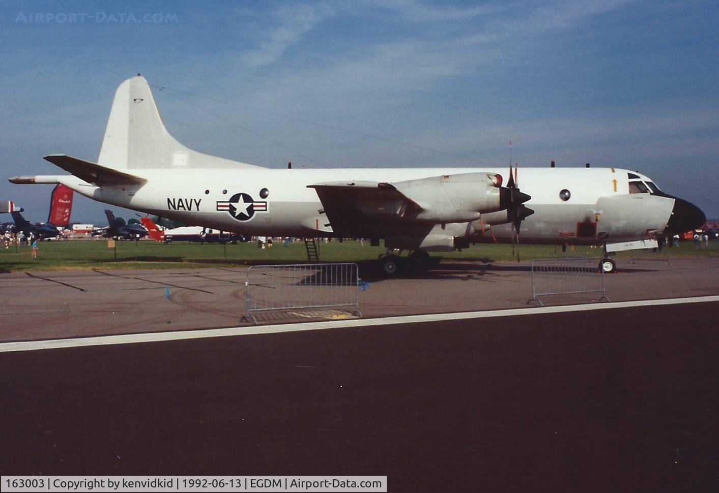 163003, 1987 Lockheed P-3C-230-LO (AIP+) Orion C/N 285G-5810, At Boscombe Down, scanned from print.