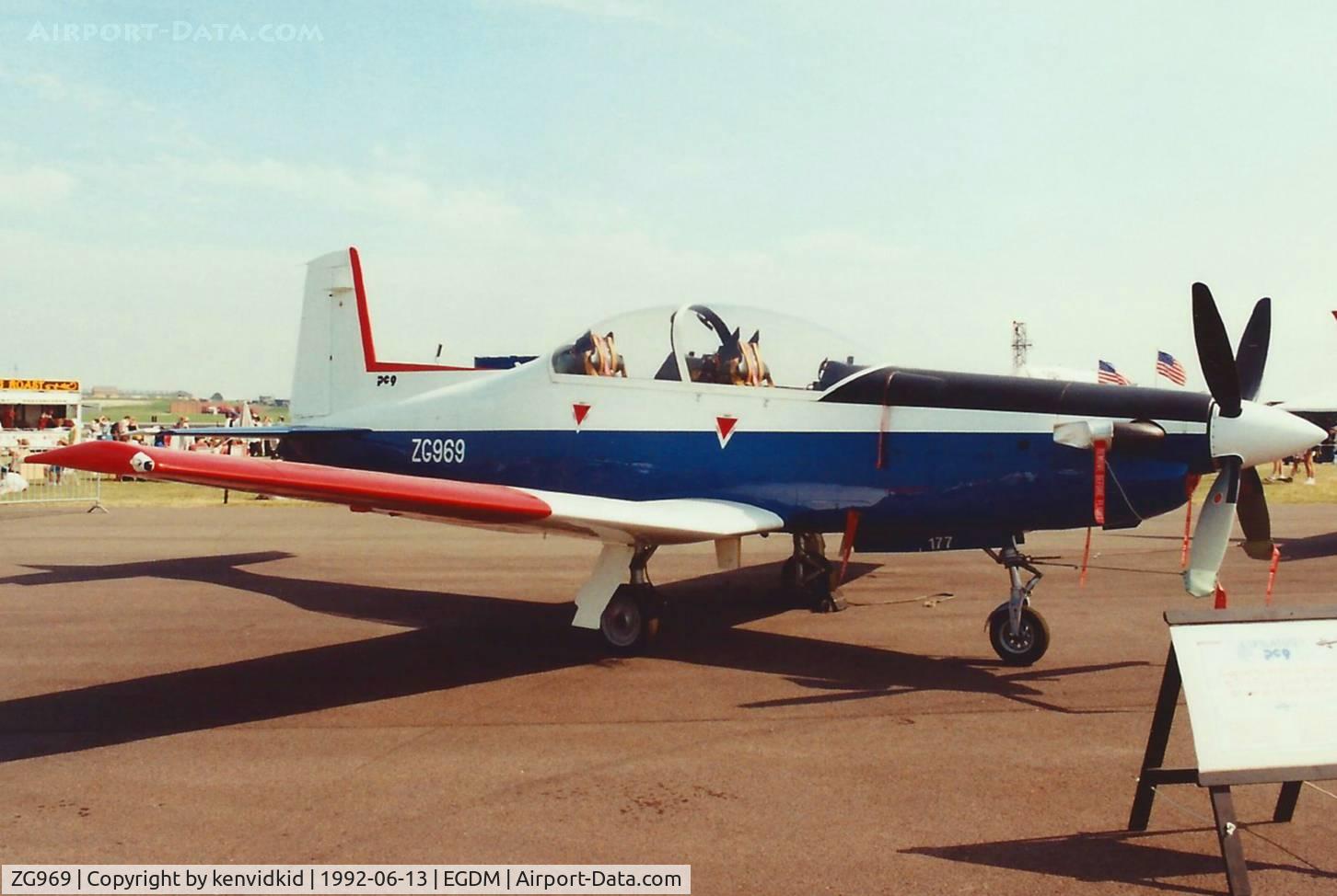 ZG969, 1989 Pilatus PC-9 C/N 177, At Boscombe Down, scanned from print.