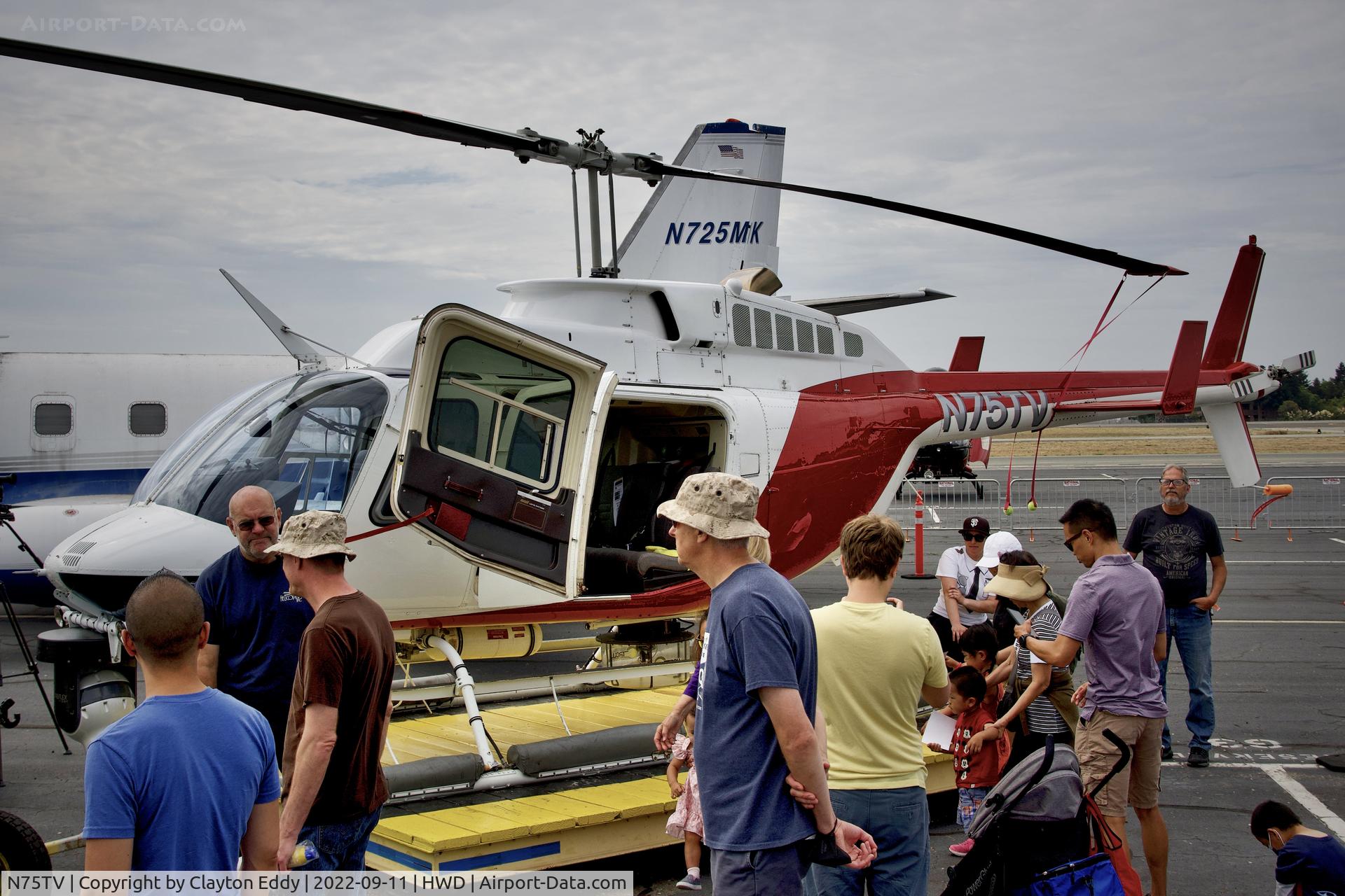 N75TV, 1994 Bell 206L-4 LongRanger IV LongRanger C/N 52095, Hayward airport open house in California 2022.