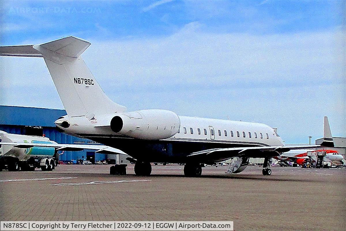 N878SC, 2014 Bombardier BD-700-1A10 Global 6000 C/N 9614, At Luton
