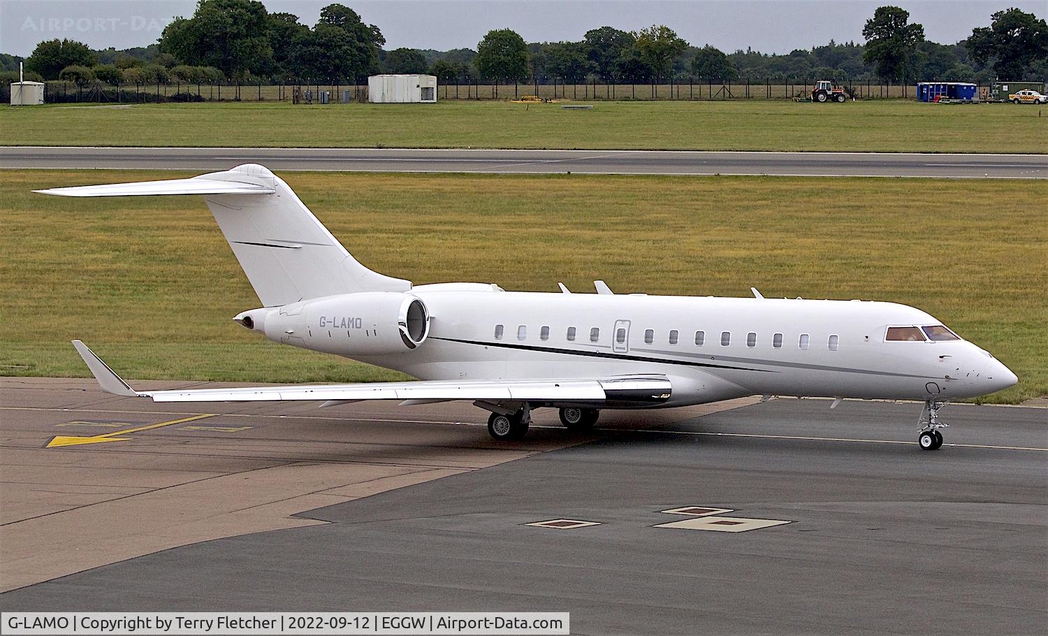G-LAMO, 2013 Bombardier BD-700-1A11 Global 5000 C/N 9602, at Luton