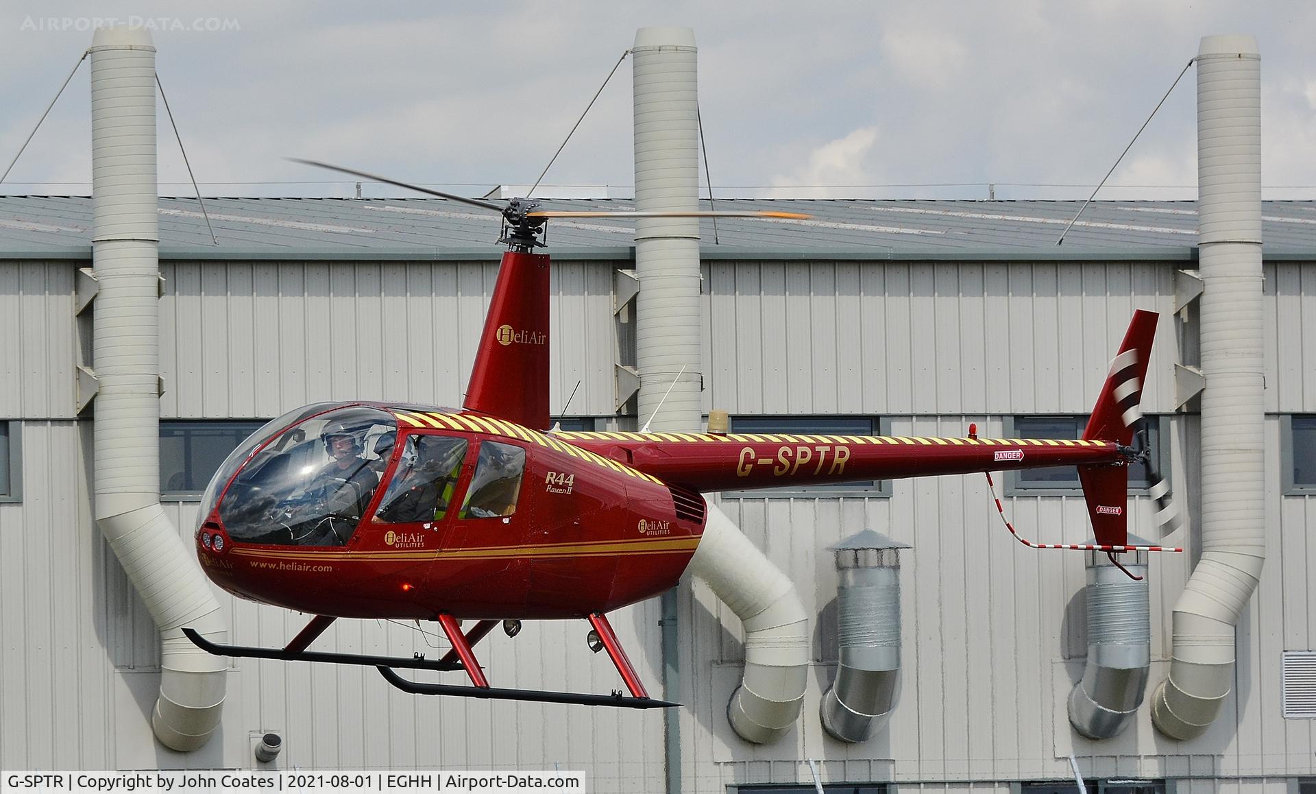 G-SPTR, 2009 Robinson R44 Raven II C/N 12799, Arriving at Bliss Avn.