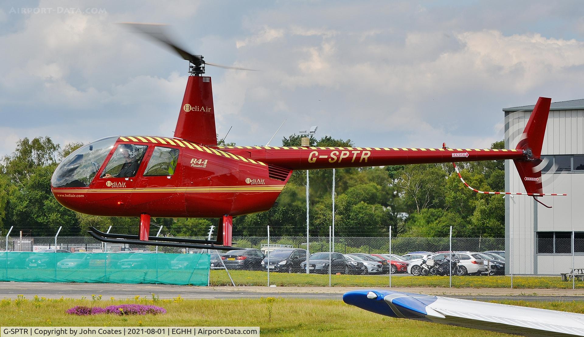 G-SPTR, 2009 Robinson R44 Raven II C/N 12799, Landing at Bliss Avn.