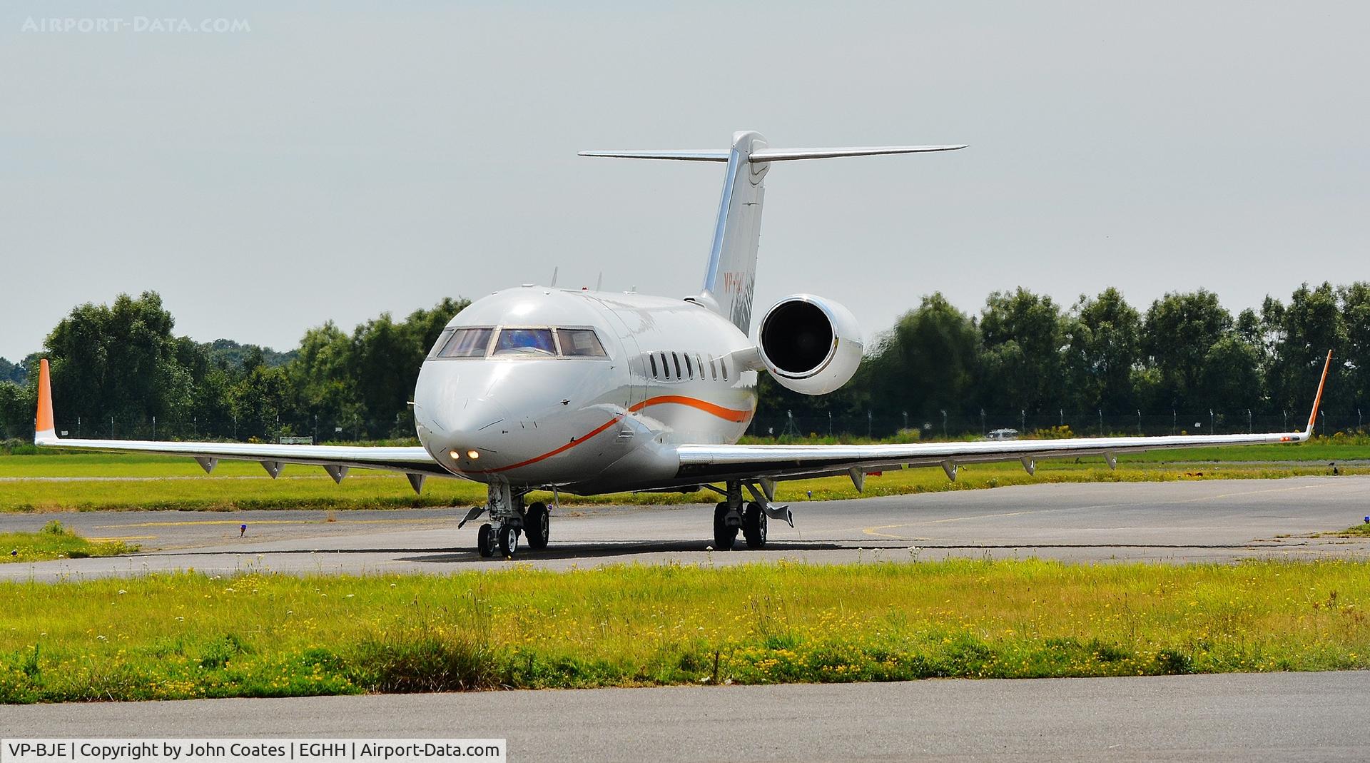 VP-BJE, 2005 Bombardier Challenger 604 (CL-600-2B16) C/N 5605, Taxiing on arrival