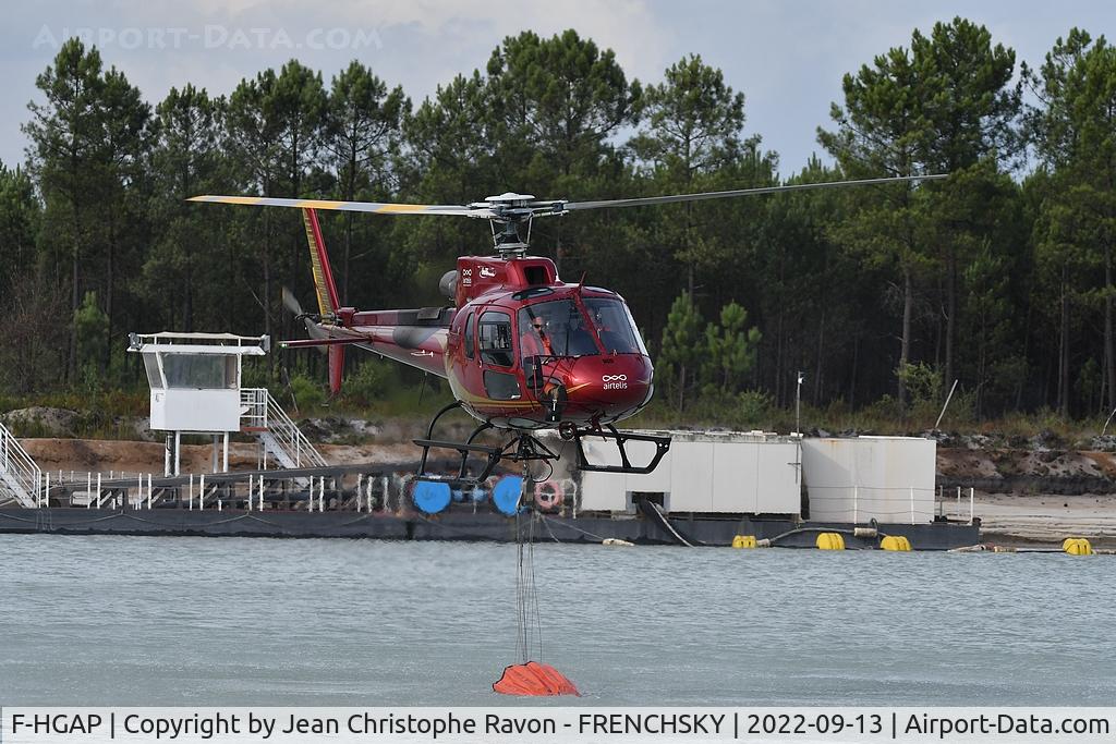 F-HGAP, Aérospatiale AS-350 B3 Ecureuil C/N 4783, MORANE 33 feux de Saumos - Saint Hélène