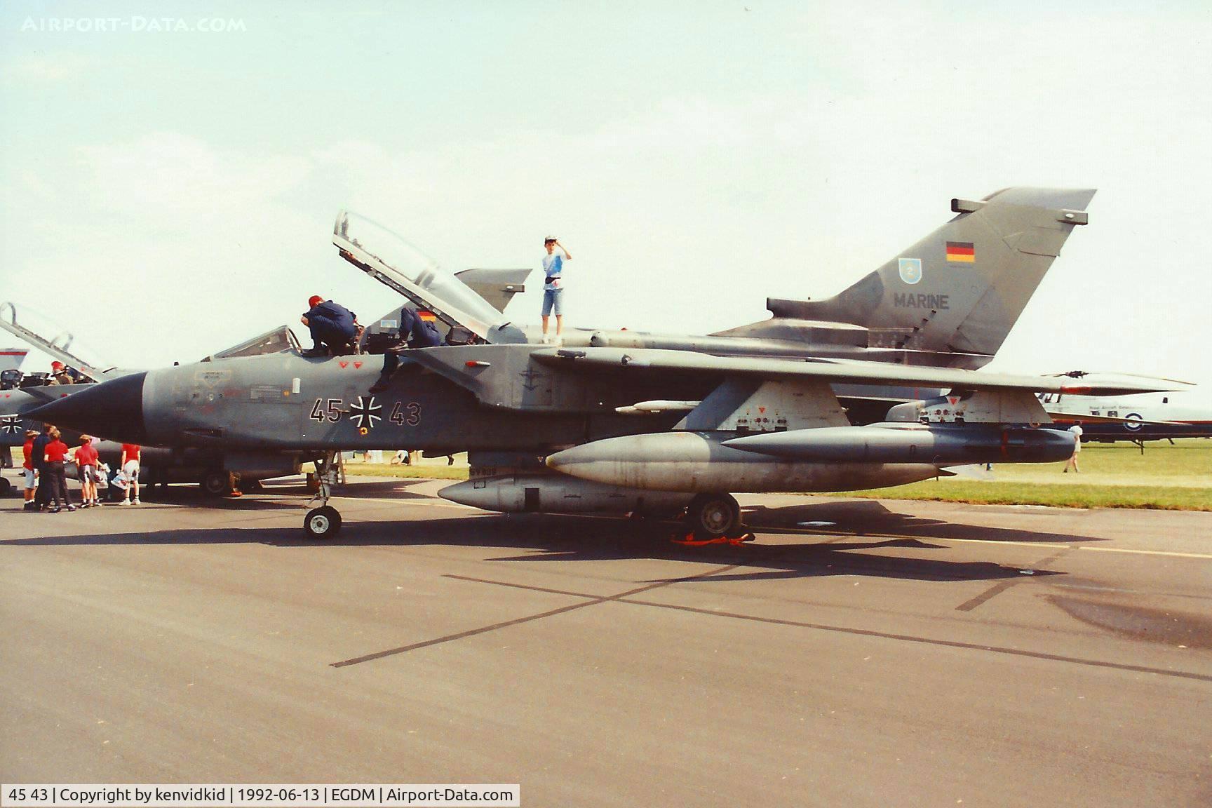 45 43, Panavia Tornado IDS C/N 608/GS191/4243, At Boscombe Down, scanned from print.