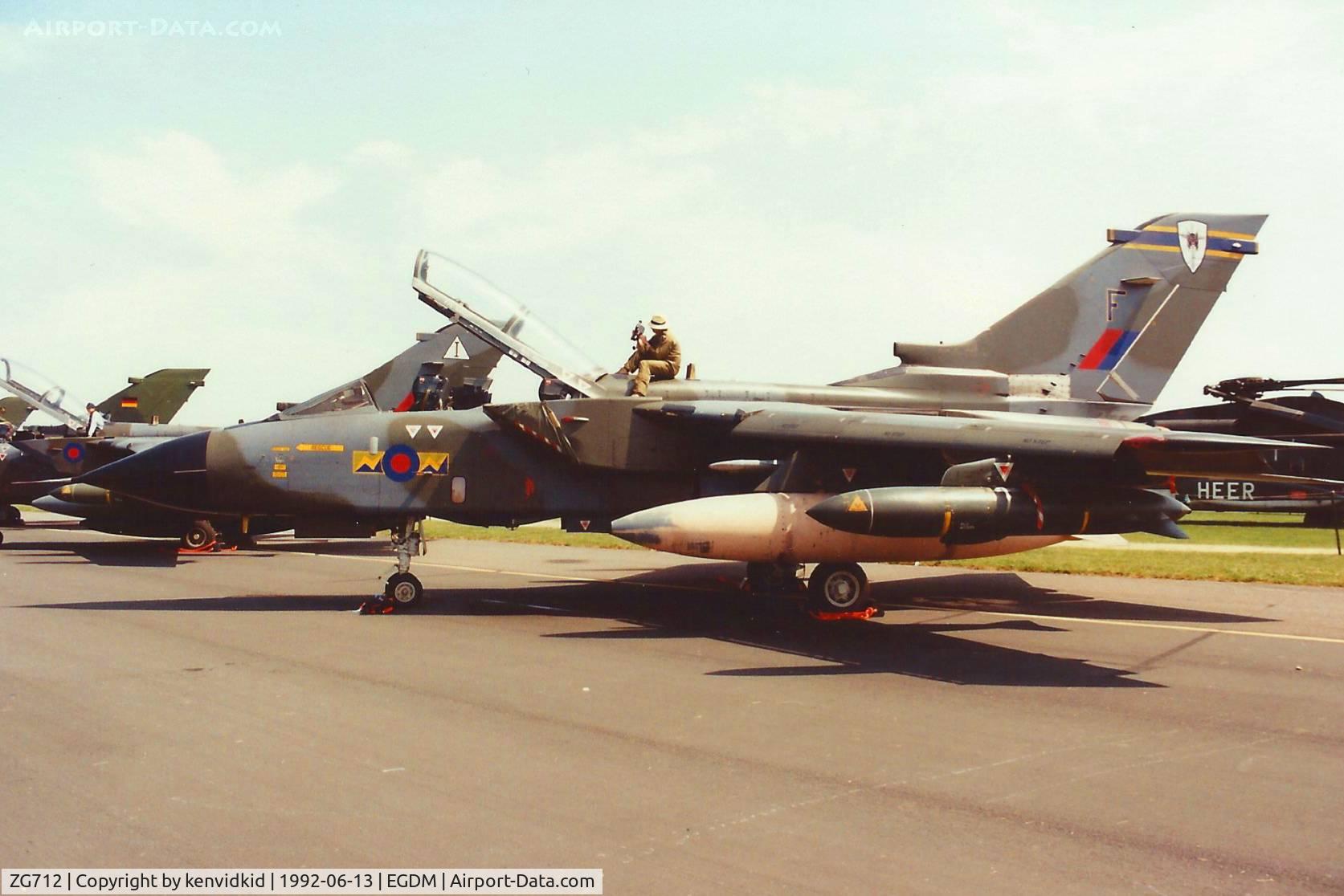 ZG712, 1990 Panavia Tornado GR.1A C/N BS179/822/3395, At Boscombe Down, scanned from print.