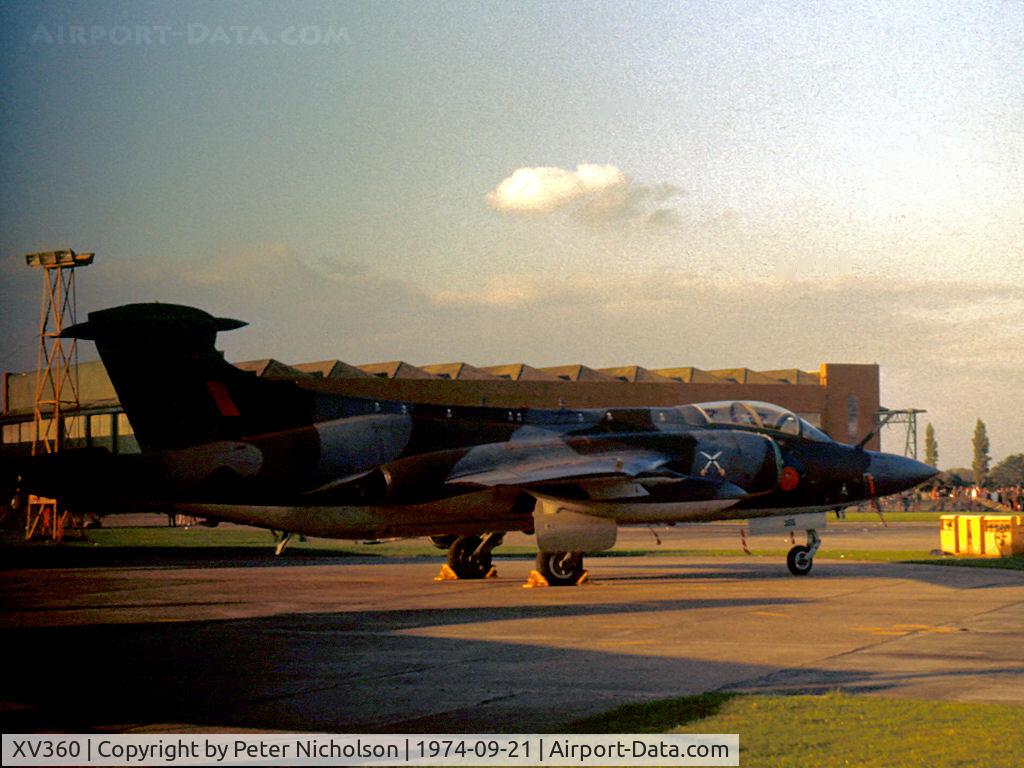 XV360, 1968 Blackburn Buccaneer S.2A C/N B3-10-67, Buccaneer S.2 of 237 Operational Conversion Unit at RAF Lossiemouth displayed at the 1974 RAF Finningley Airshow.