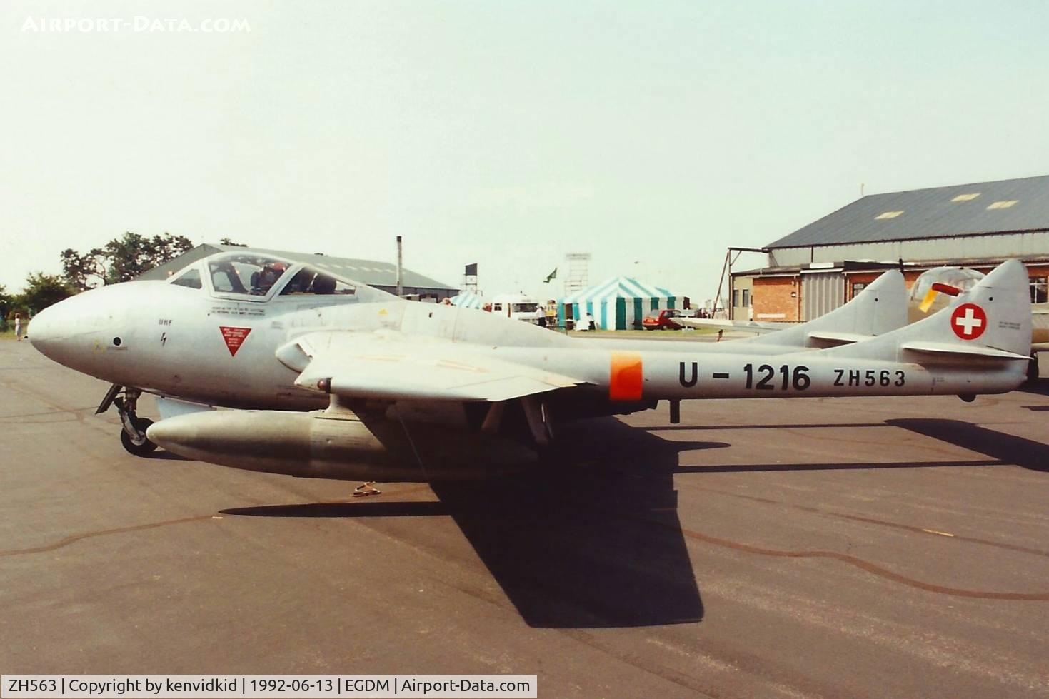 ZH563, 1958 De Havilland (F+W Emmen) Vampire T.55 (DH-115) C/N 976, At Boscombe Down, scanned from print.