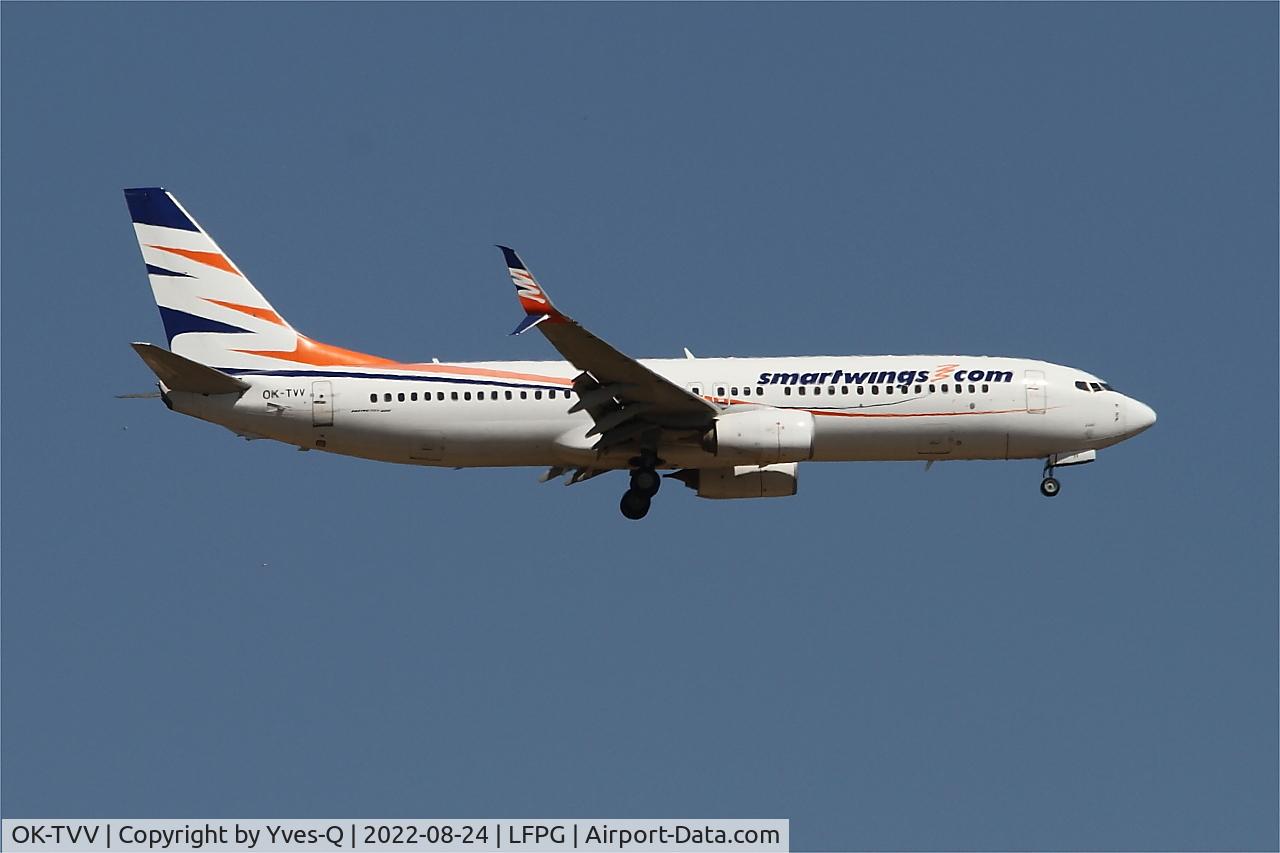 OK-TVV, 2012 Boeing 737-86N C/N 38027, Boeing 737-86N, On final rwy 09L, Roissy Charles De Gaulle airport (LFPG-CDG)