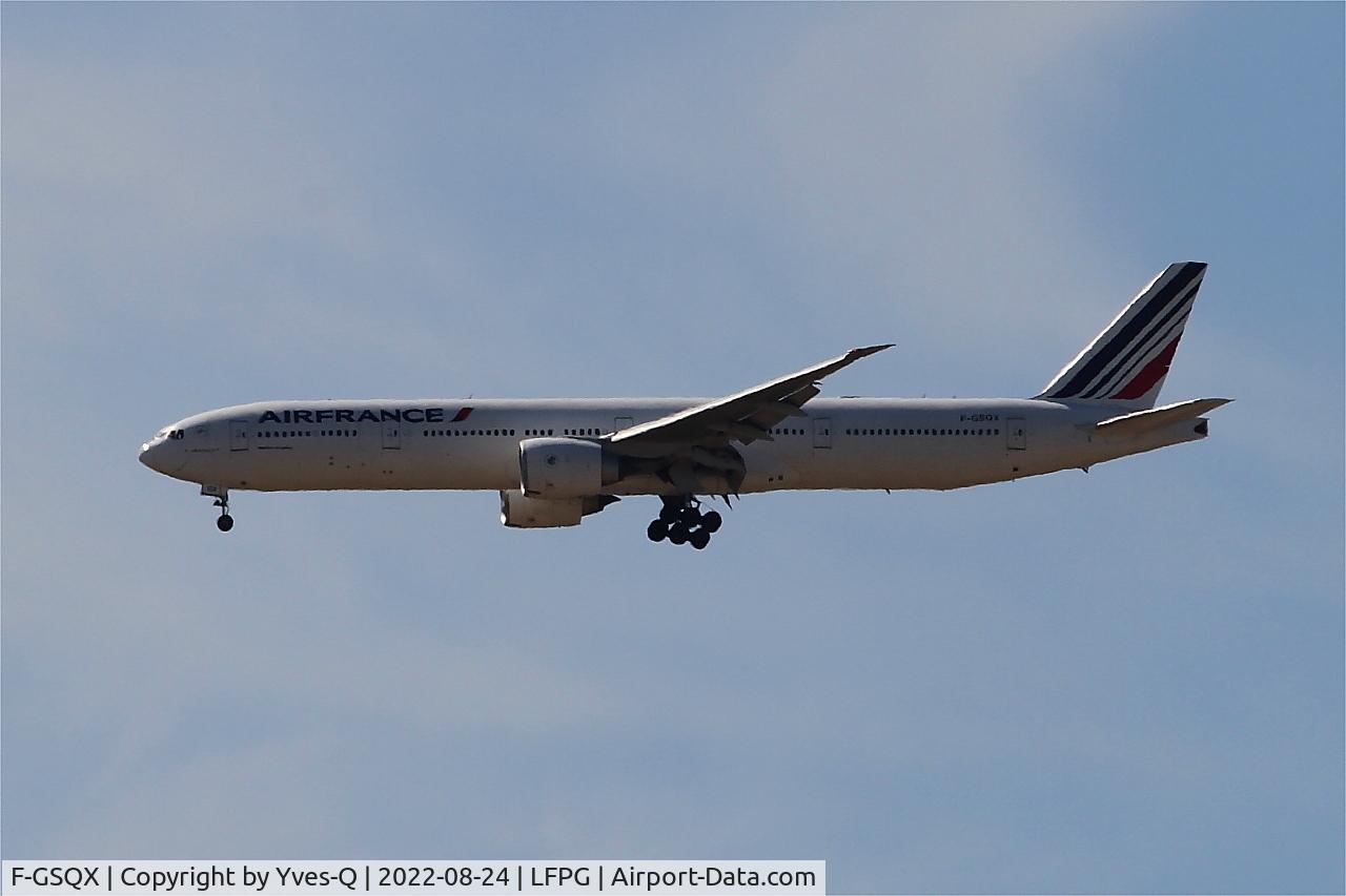 F-GSQX, 2007 Boeing 777-328/ER C/N 32963, Boeing 777-328ER, On final rwy 08R, Roissy Charles De Gaulle airport (LFPG-CDG)