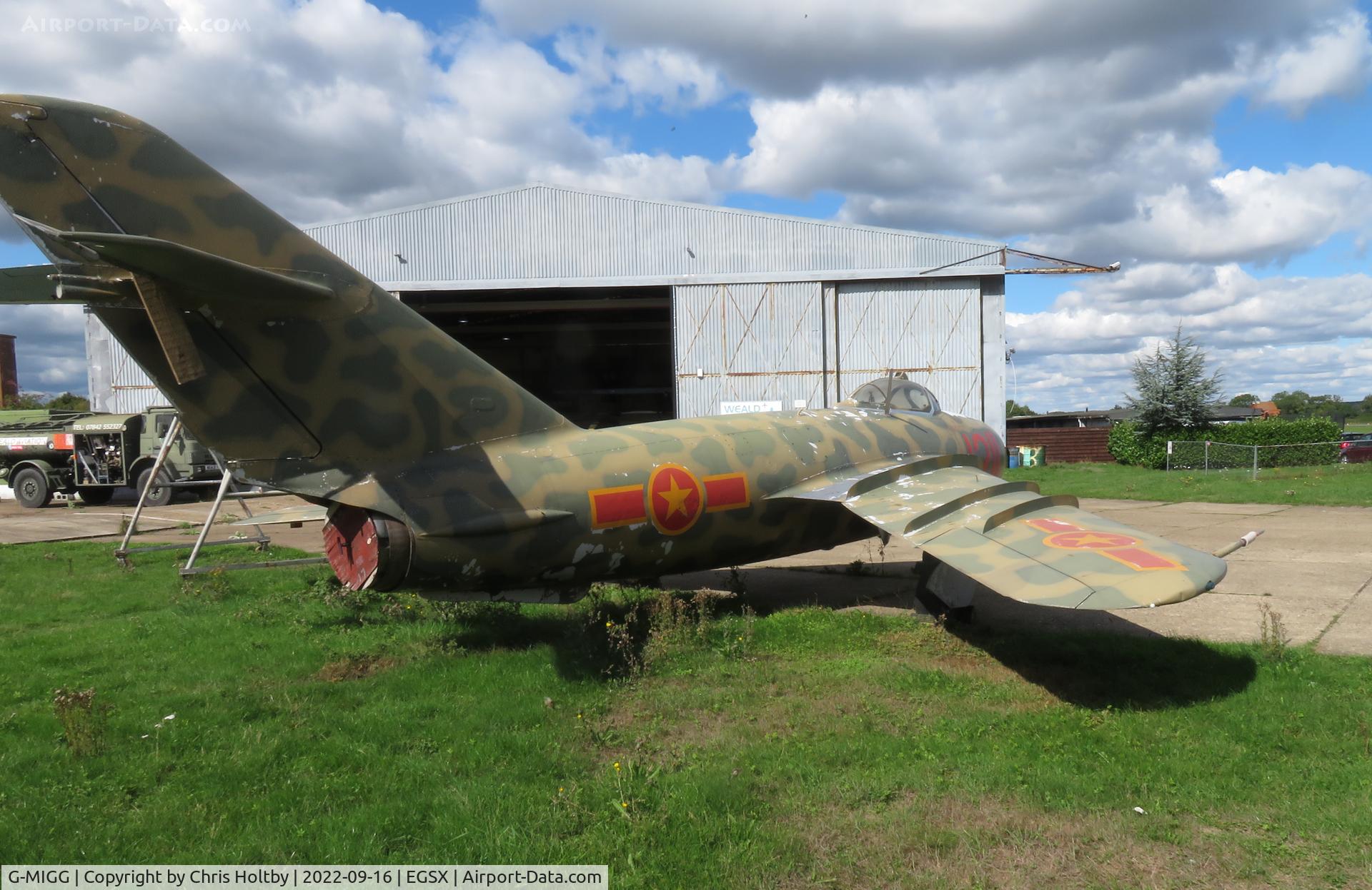 G-MIGG, 1958 PZL-Mielec Lim-5 (MiG-17F) C/N 1C1211, At North Weald, Essex