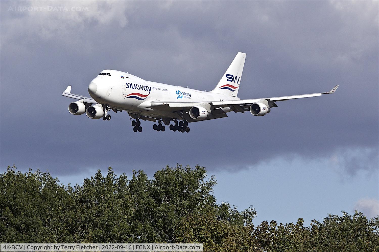 4K-BCV, 2006 Boeing 747-4H6F C/N 29902, On approach to East Midlands