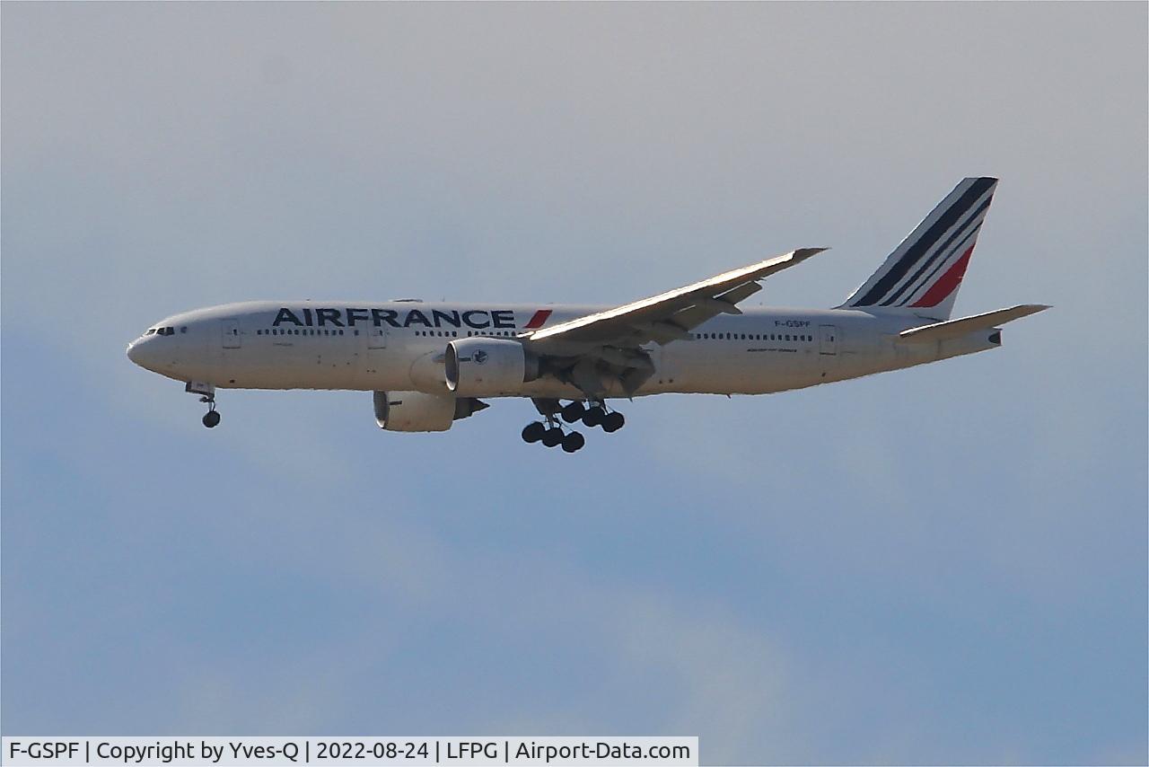 F-GSPF, 1999 Boeing 777-228/ER C/N 29007, Boeing 777-228ER, On final rwy 08R, Roissy Charles De Gaulle airport (LFPG-CDG)