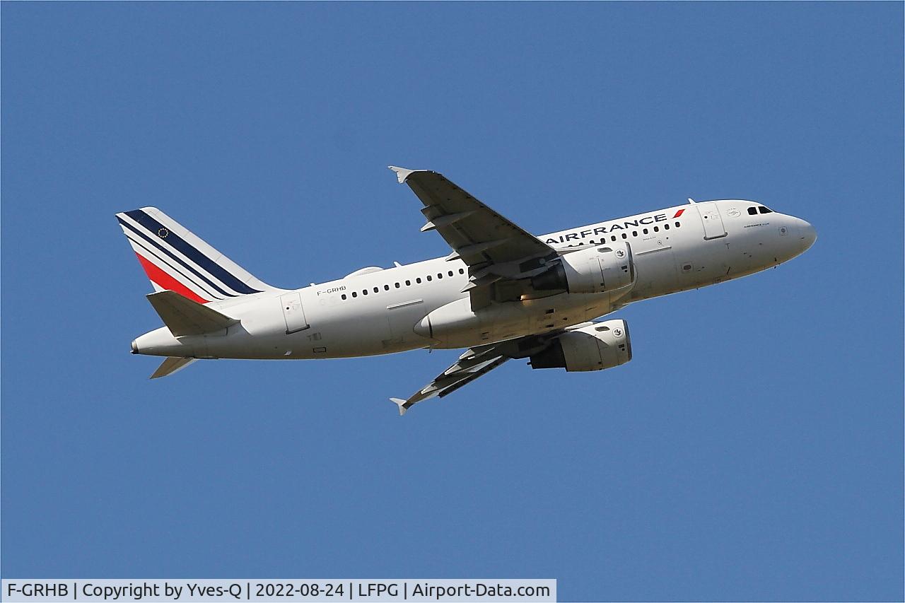 F-GRHB, 1999 Airbus A319-111 C/N 985, Airbus A319-111, Climbing from rwy 09R, Roissy Charles De Gaulle airport (LFPG-CDG)