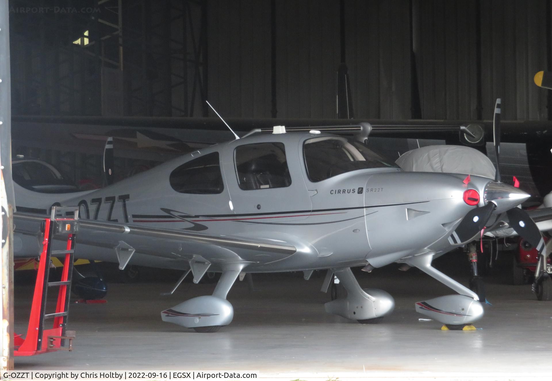G-OZZT, 2011 Cirrus SR22T C/N 0073, In the hangar at North Weald, Essex