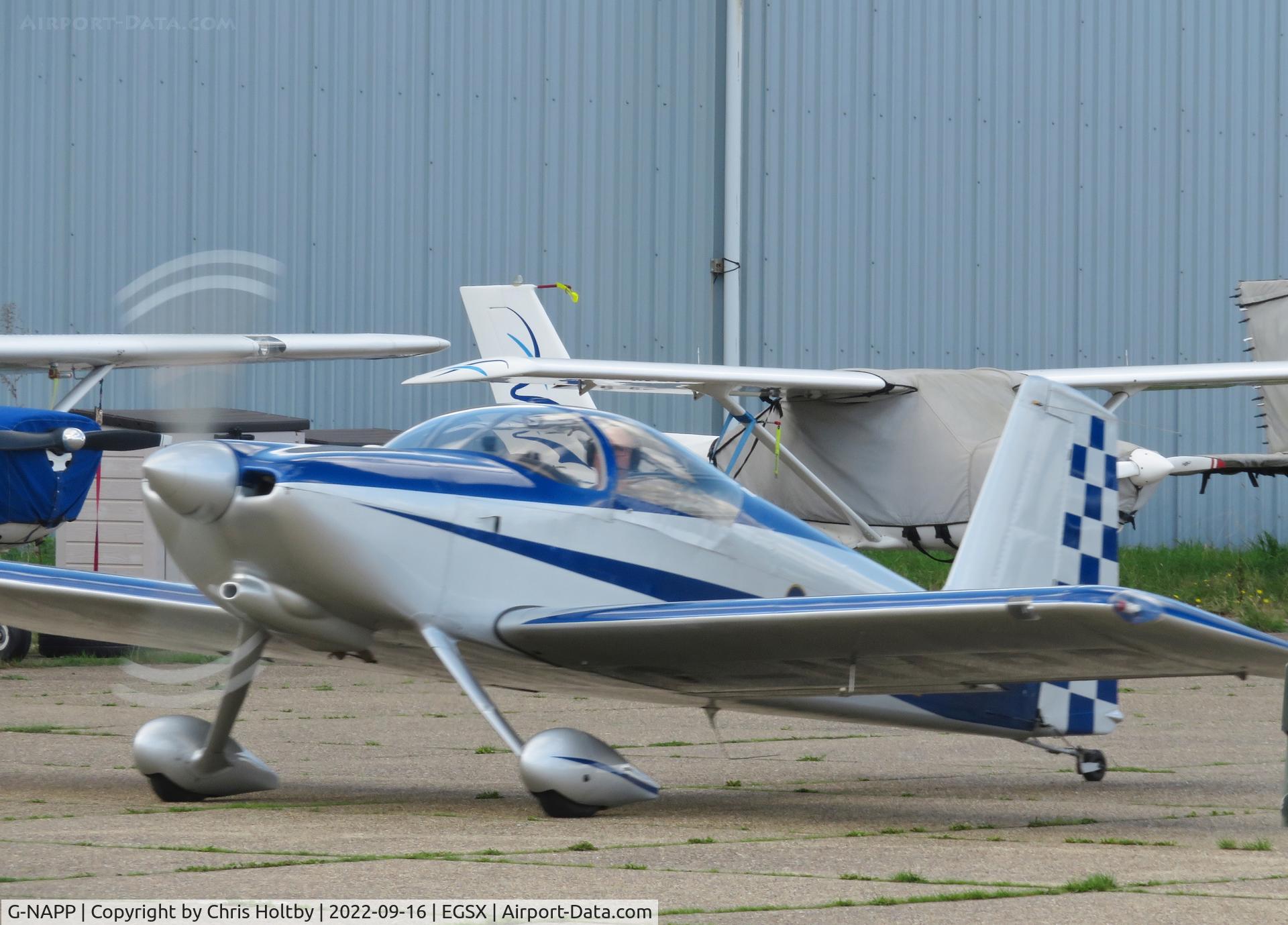 G-NAPP, 2003 Vans RV-7 C/N PFA 323-14115, Taxiing at North Weald, Essex