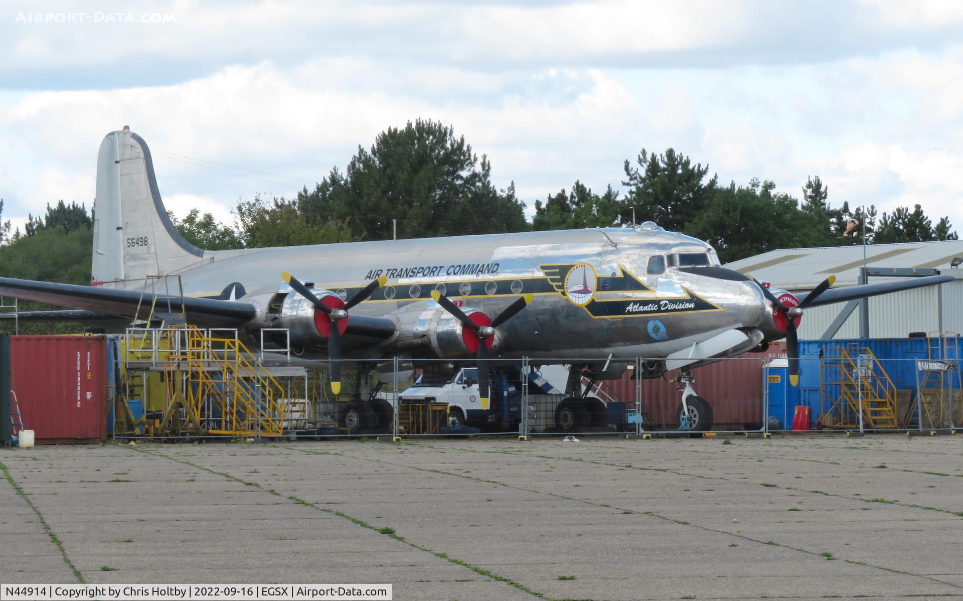 N44914, 1945 Douglas C-54Q-1-DC Skymaster (DC-4A) C/N 10630, Still static at North Weald, Essex