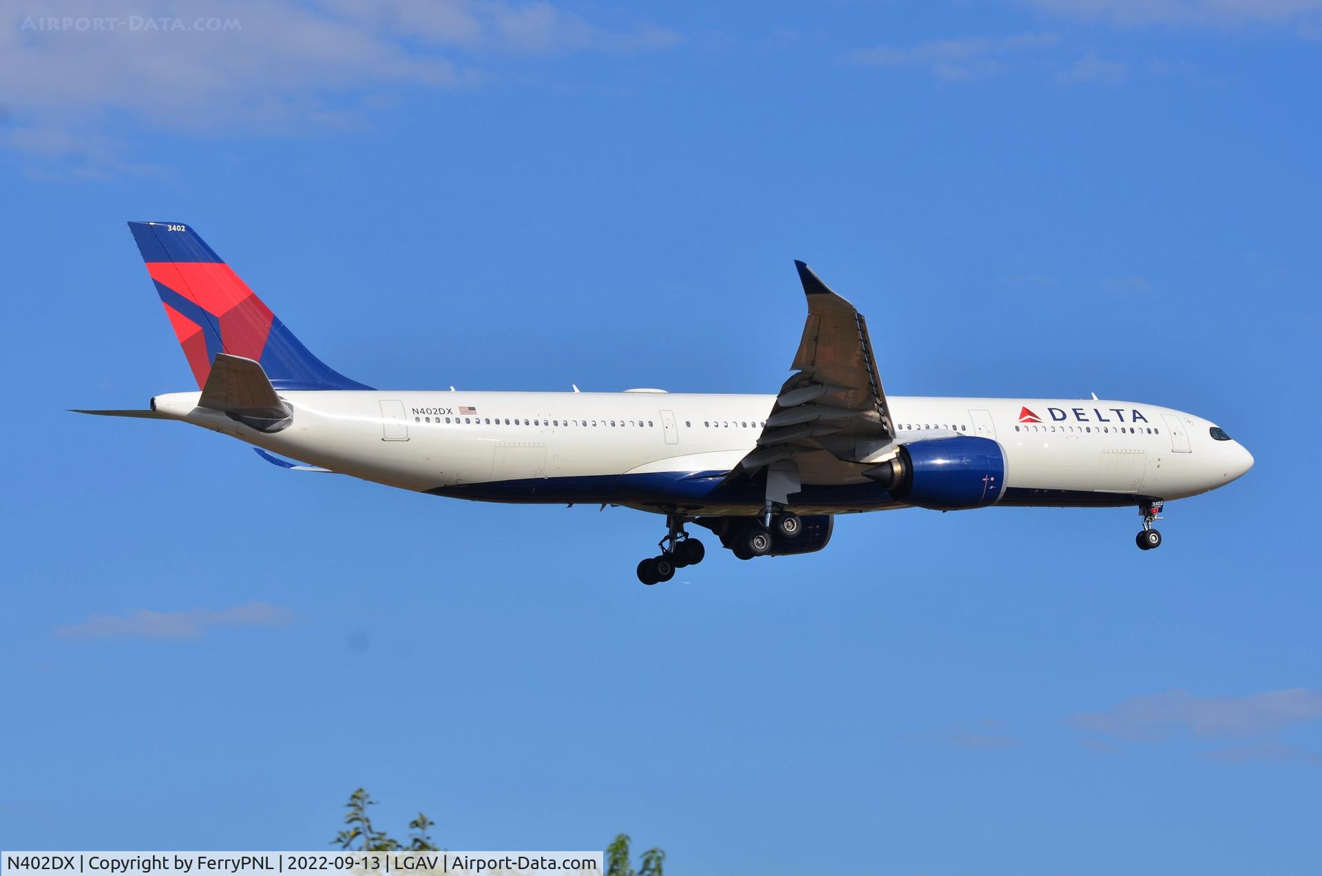 N402DX, 2019 Airbus A330-941N C/N 1920, Delta A339 arriving in ATH