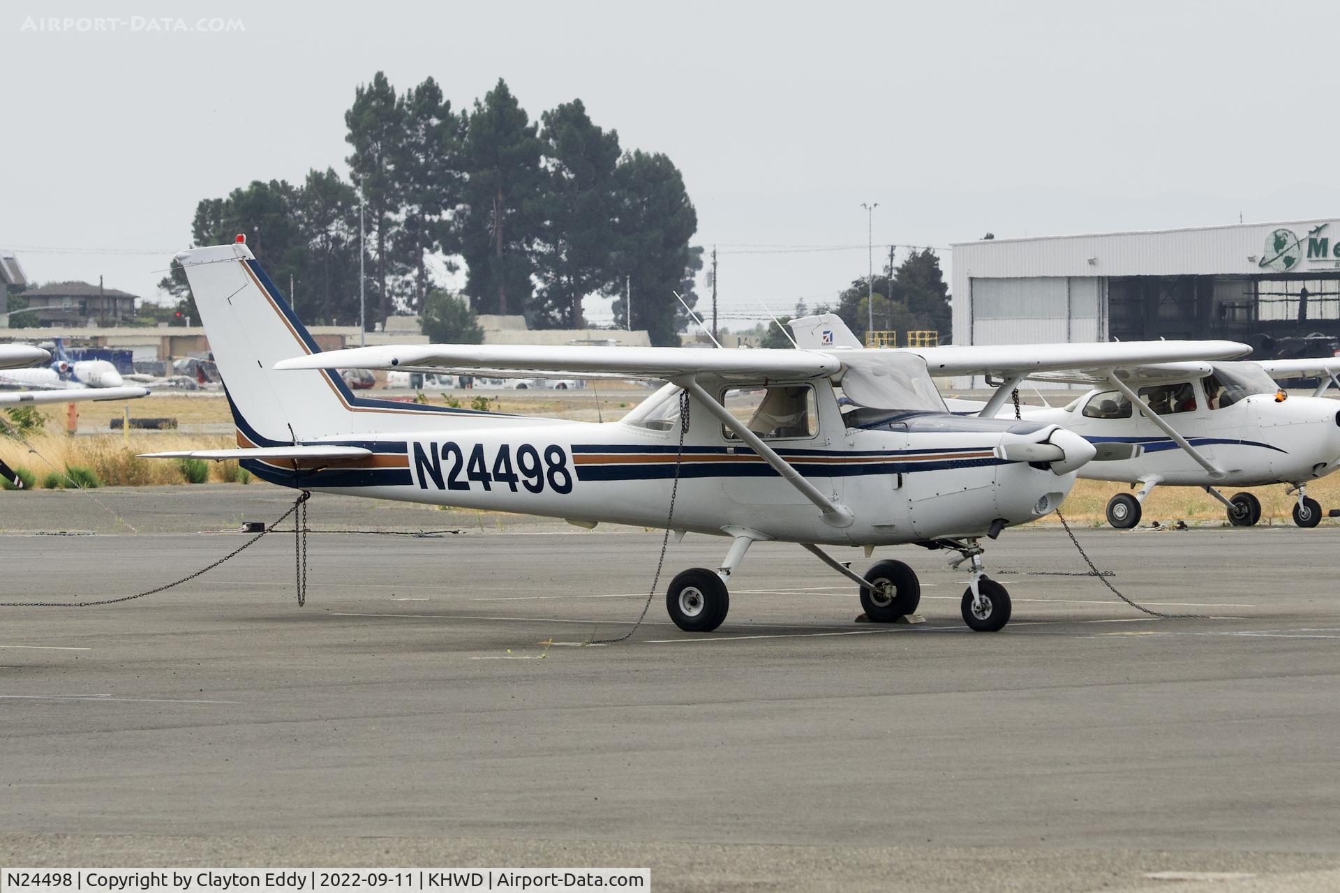 N24498, 1977 Cessna 152 C/N 15280290, Hayward airport in California 2022.