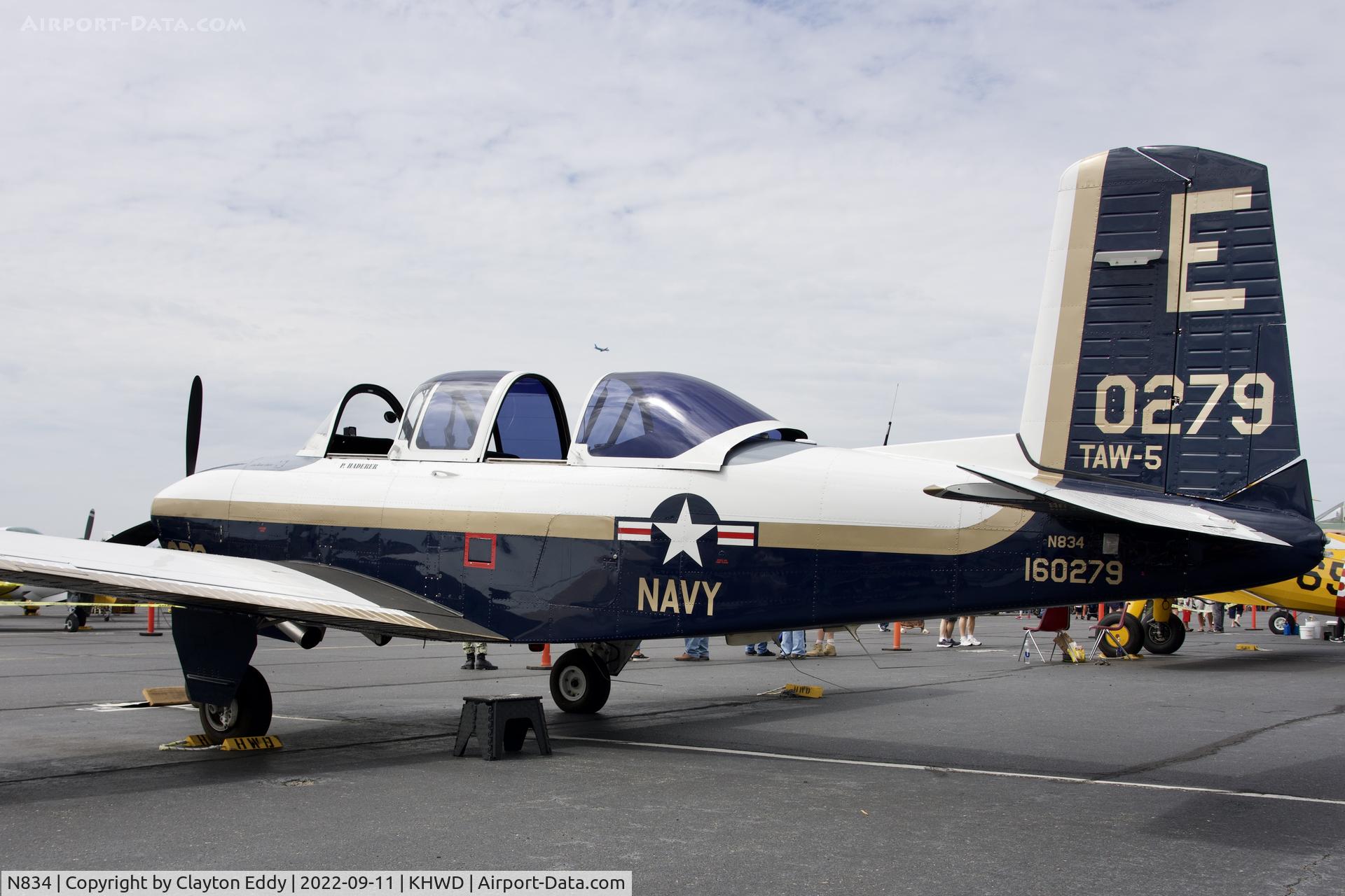 N834, 1952 Beech (CCF) T-34A Mentor (A45) C/N G-62, Hayward airport open house in California 2022.