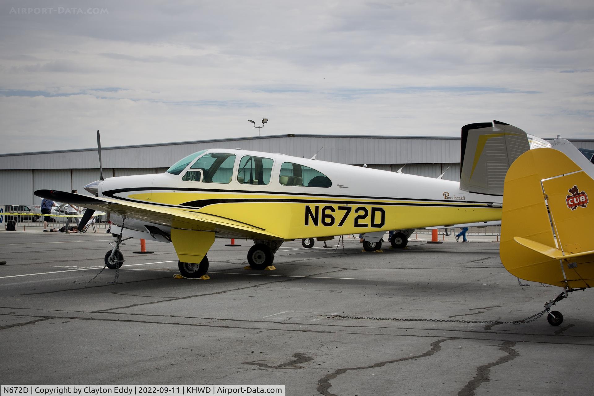 N672D, 1963 Beech P35 Bonanza C/N D-7204, Hayward airport open house. California 2022.
