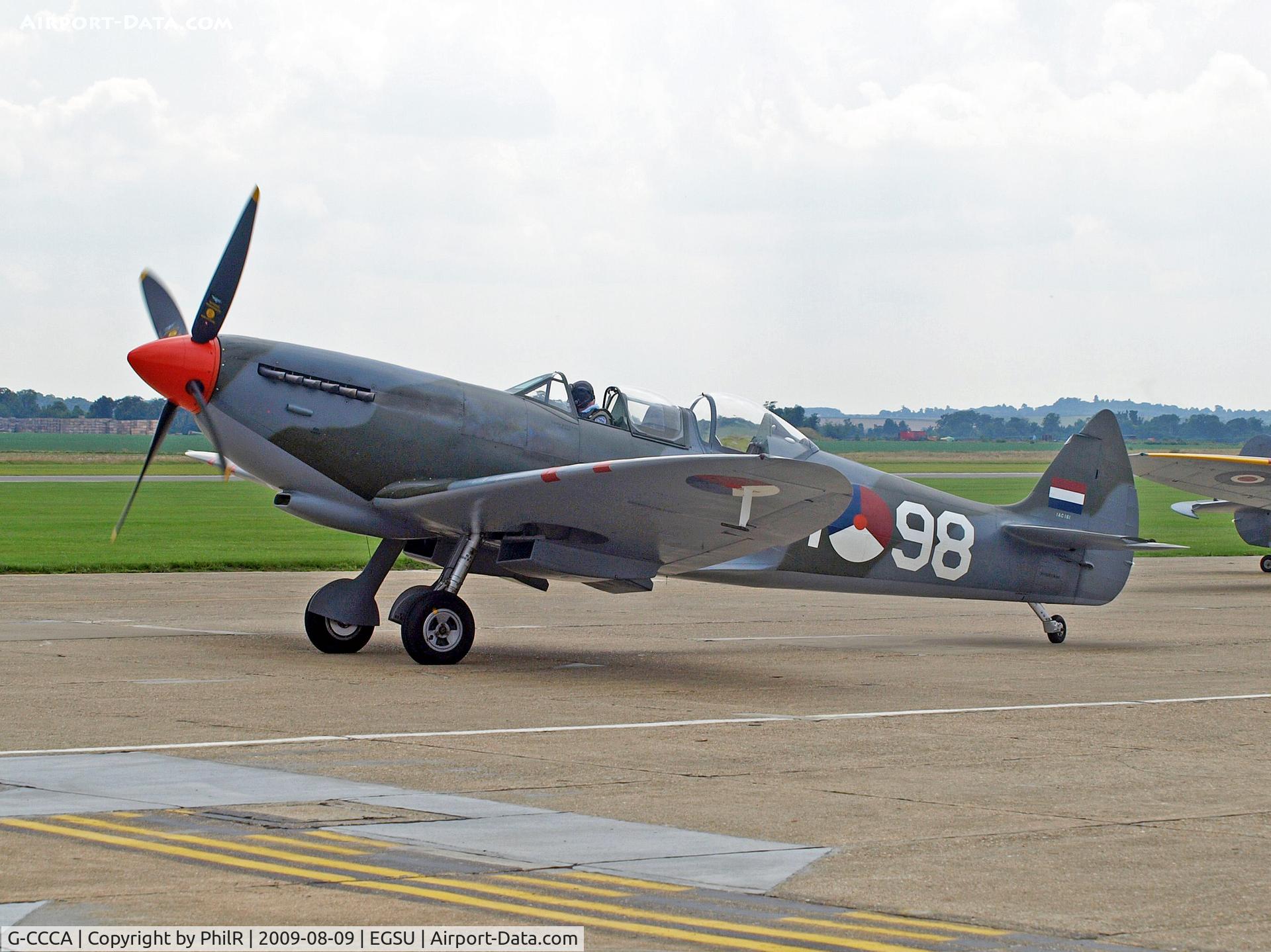 G-CCCA, 1944 Supermarine 509 Spitfire TR.IXc C/N CBAF.9590, G-CCCA (PV202, G-TRIX, H-98) 1944 VS Spitfire TlX Spitfire Day Duxford 09.08.09