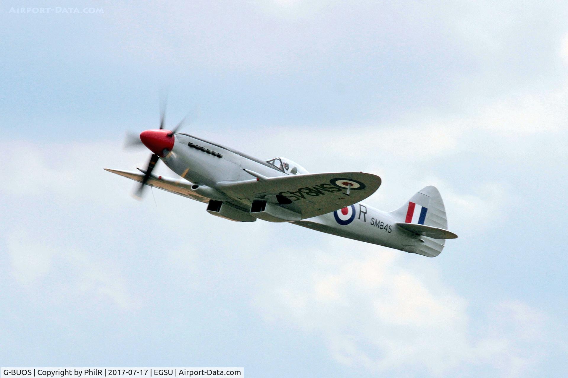 G-BUOS, 1945 Supermarine 394 Spitfire FR.XVIIIe C/N 6S/672224, SM845 (G-BUOS) 1945 VS Spitfire FRXVlll RAF Flying Legends Duxford