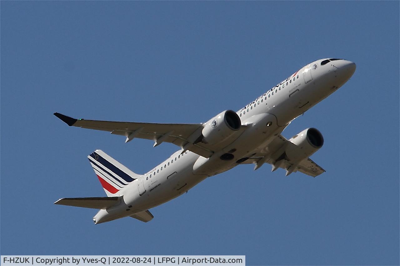 F-HZUK, 2022 Airbus A220-300 C/N 55173, Airbus A220-300, Climbing from rwy 09R, Roissy Charles De Gaulle airport (LFPG-CDG)