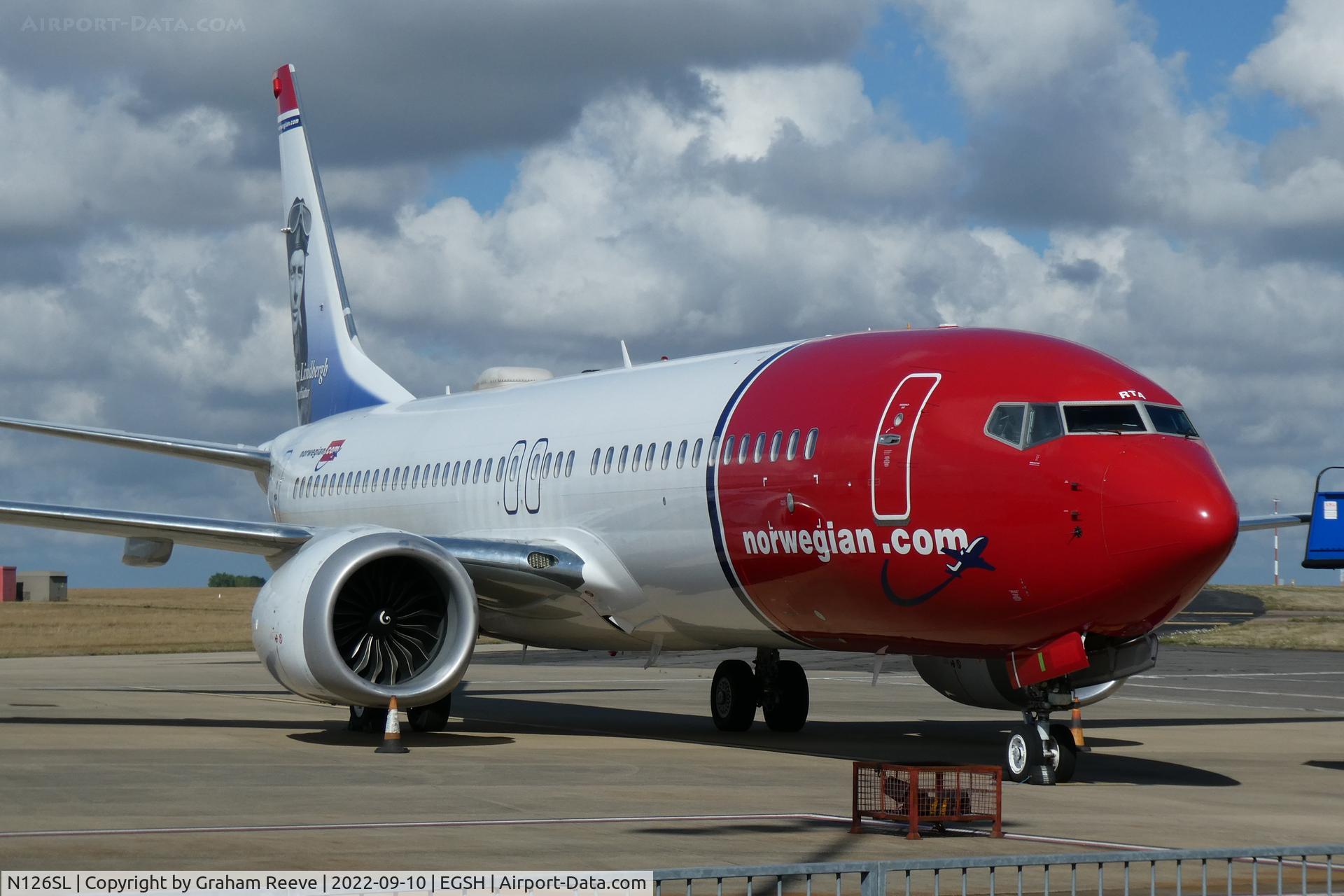 N126SL, 2018 Boeing 737-8 MAX C/N 42835, Parked at Norwich.
