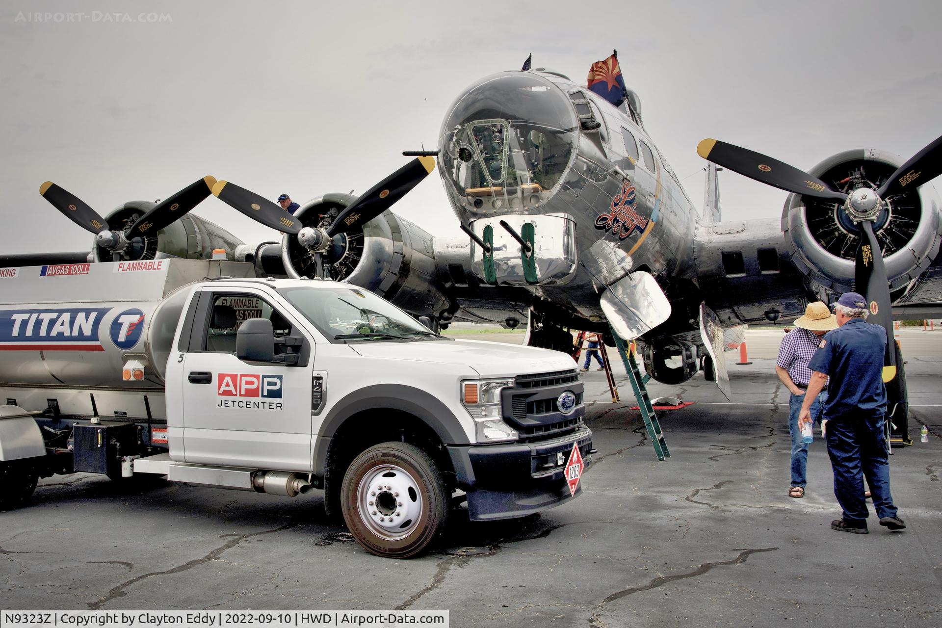 N9323Z, 1944 Boeing B-17G-85-DL Flying Fortress C/N 32155, Hayward airport in California 2022.