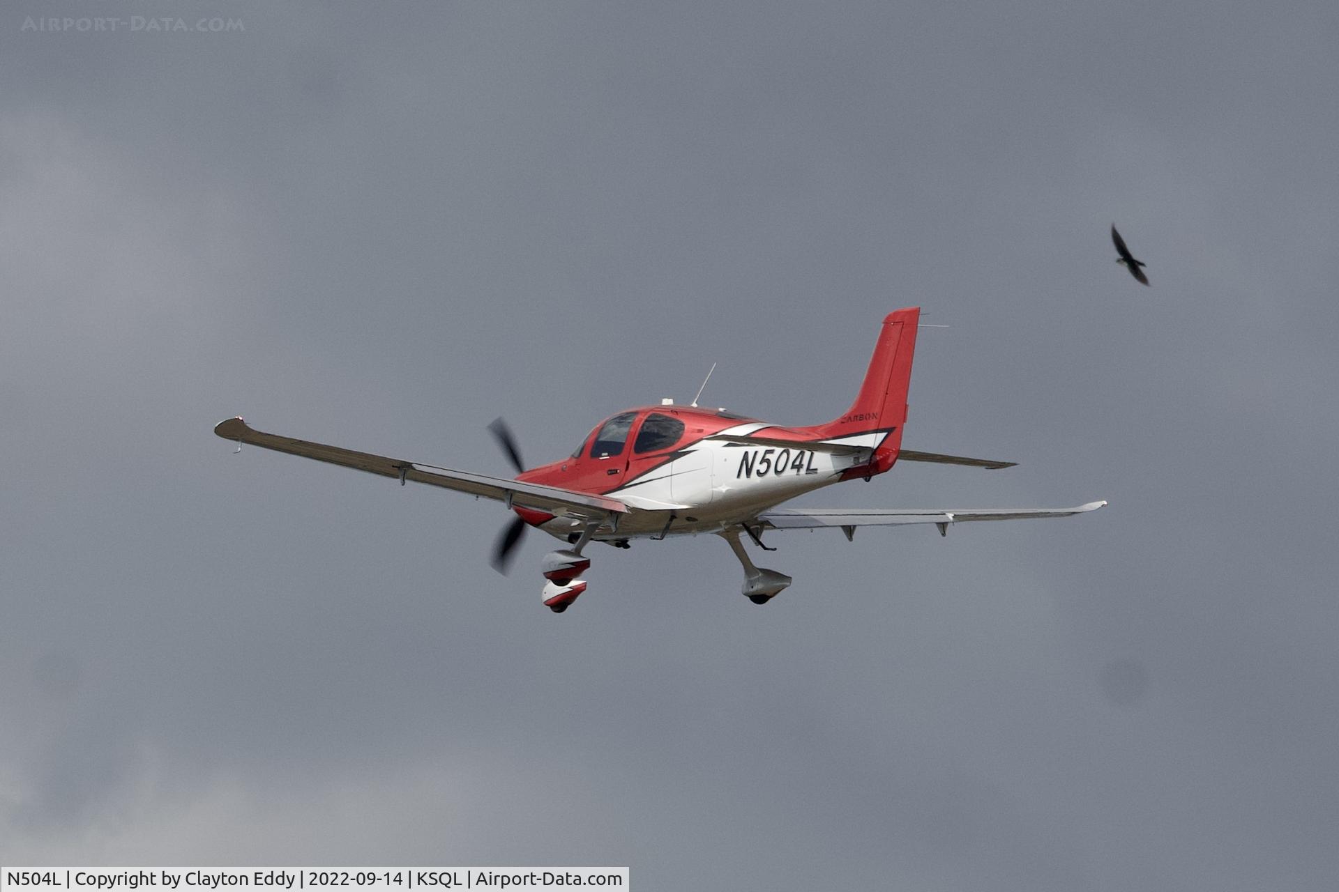 N504L, Cirrus SR22T C/N 8682, San Carlos Airport in California 2022.