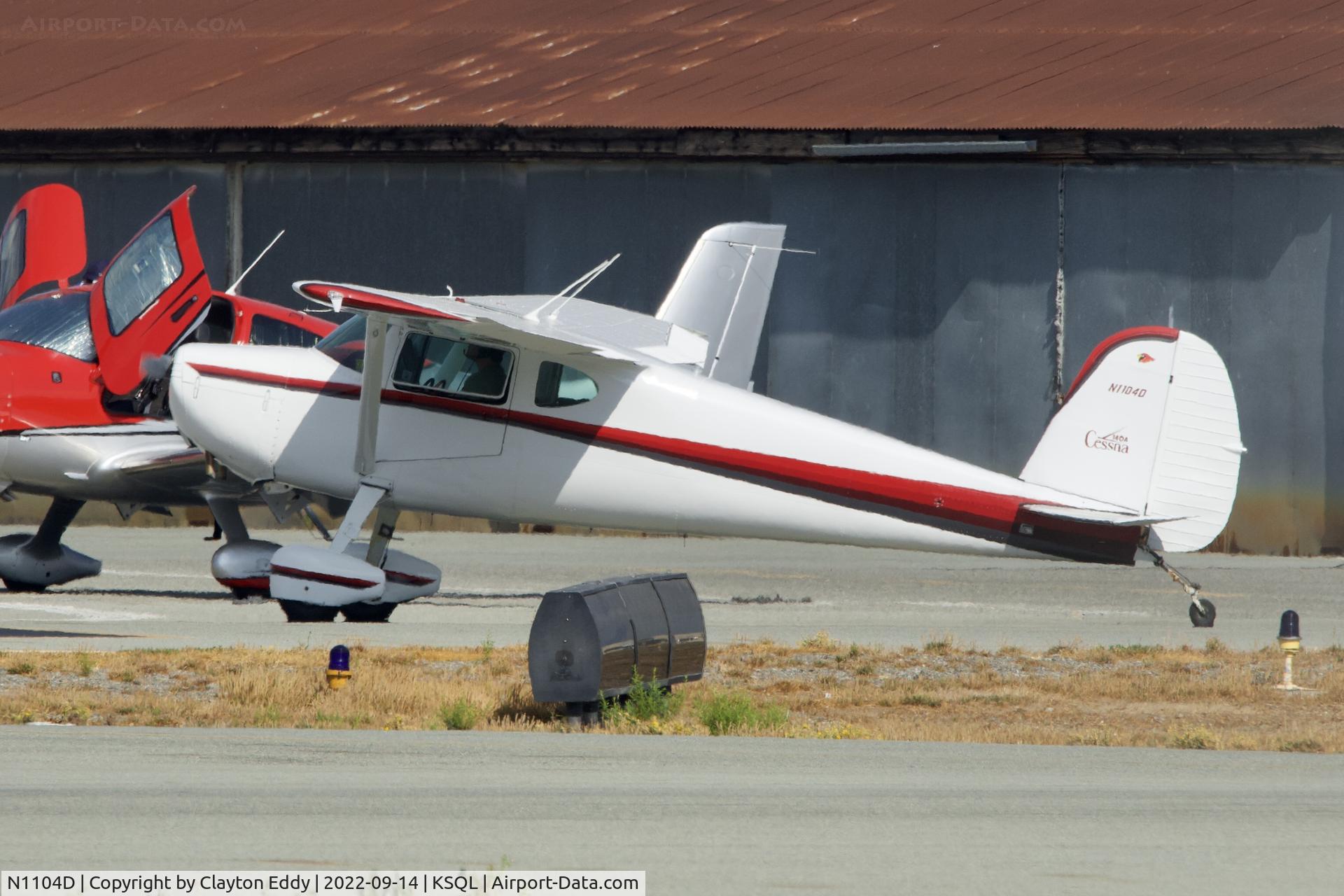 N1104D, 1950 Cessna 140A C/N 15664, San Carlos Airport in California 2022.
