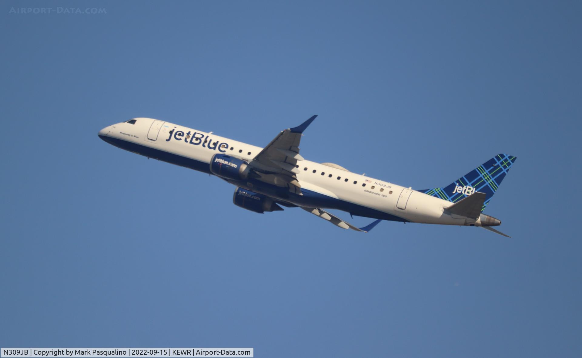 N309JB, Embraer ERJ-190-100 IGW 190AR C/N 19000289, ERJ-190-100 IGW