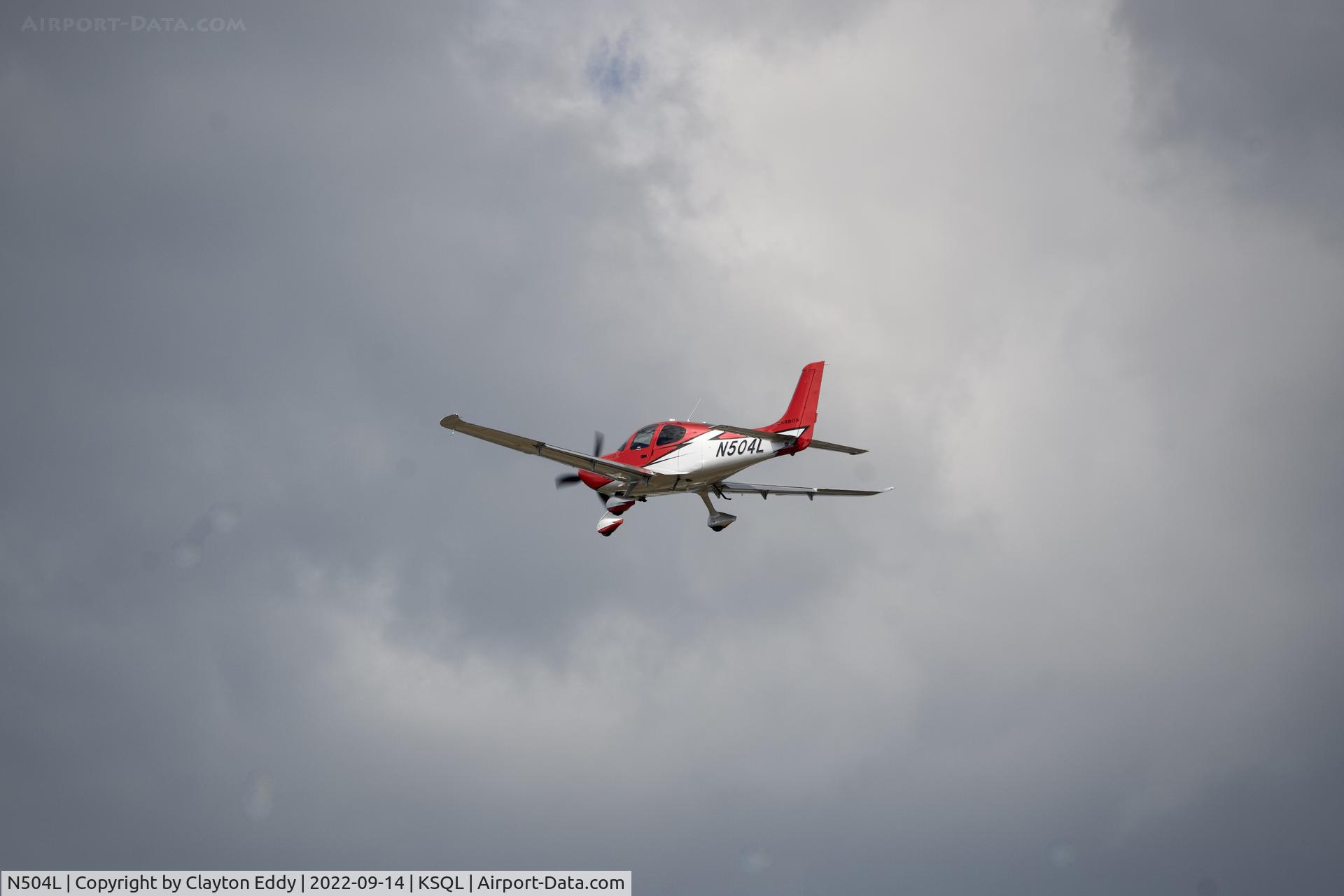 N504L, Cirrus SR22T C/N 8682, San Carlos Airport in California 2022.