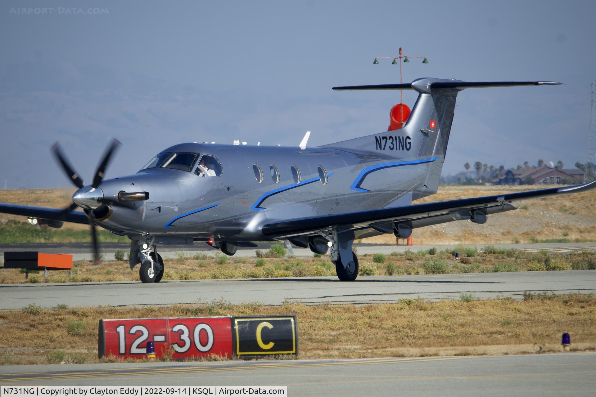 N731NG, 2017 Pilatus PC-12/47E C/N 1731, San Carlos Airport in California 2022.