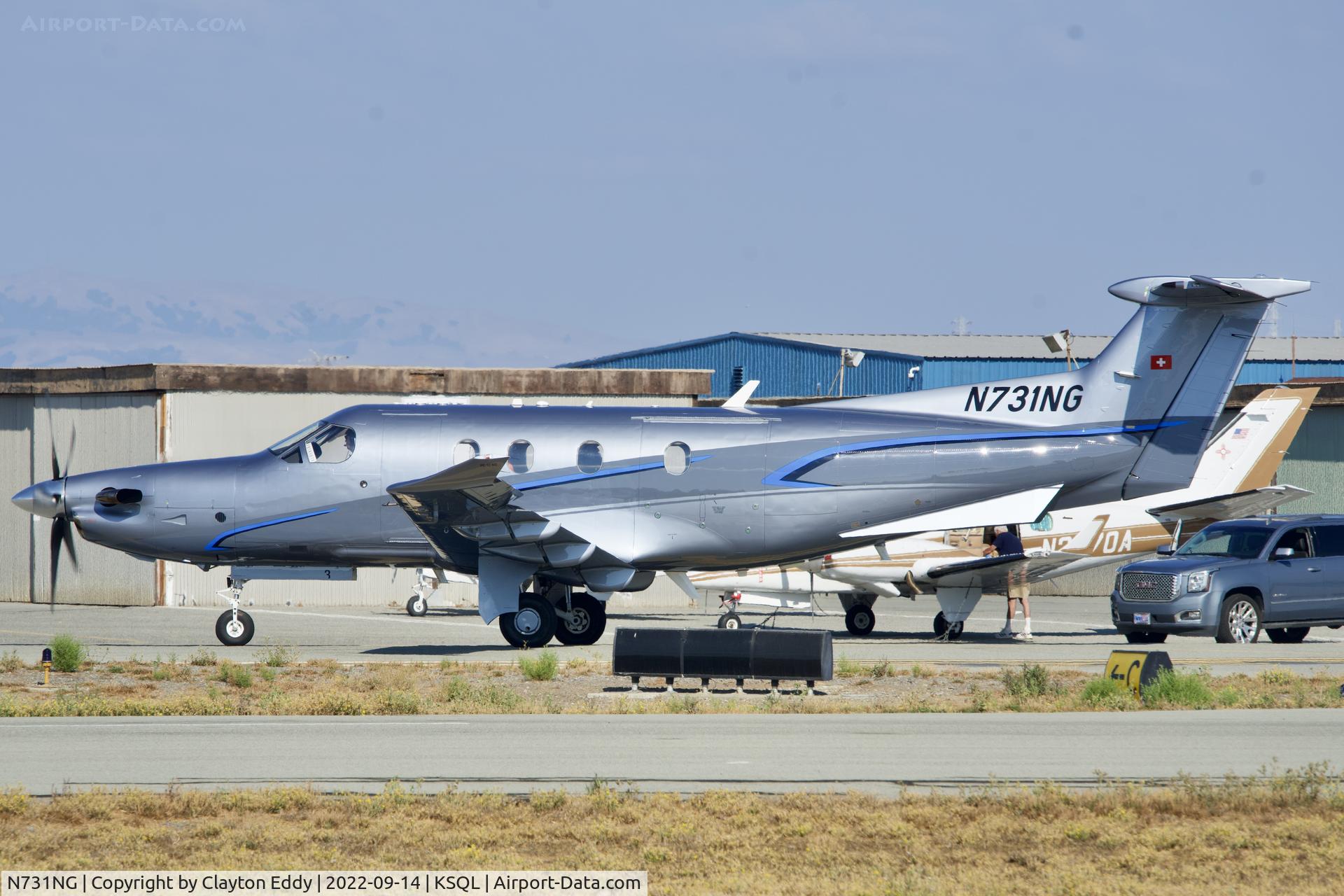N731NG, 2017 Pilatus PC-12/47E C/N 1731, San Carlos Airport in California 2022.
