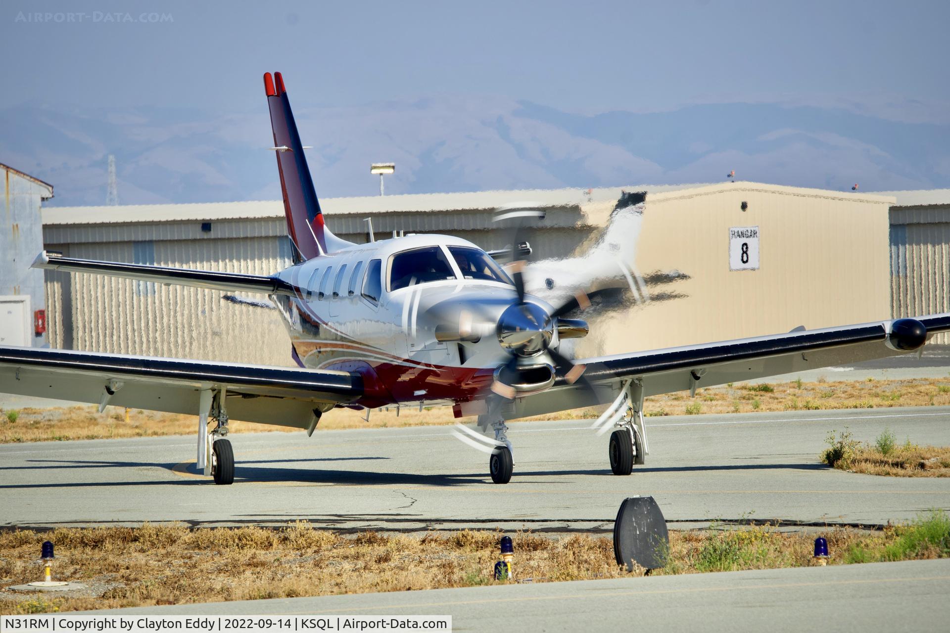 N31RM, 2015 Socata TBM 900 C/N 1078, San Carlos Airport in California.